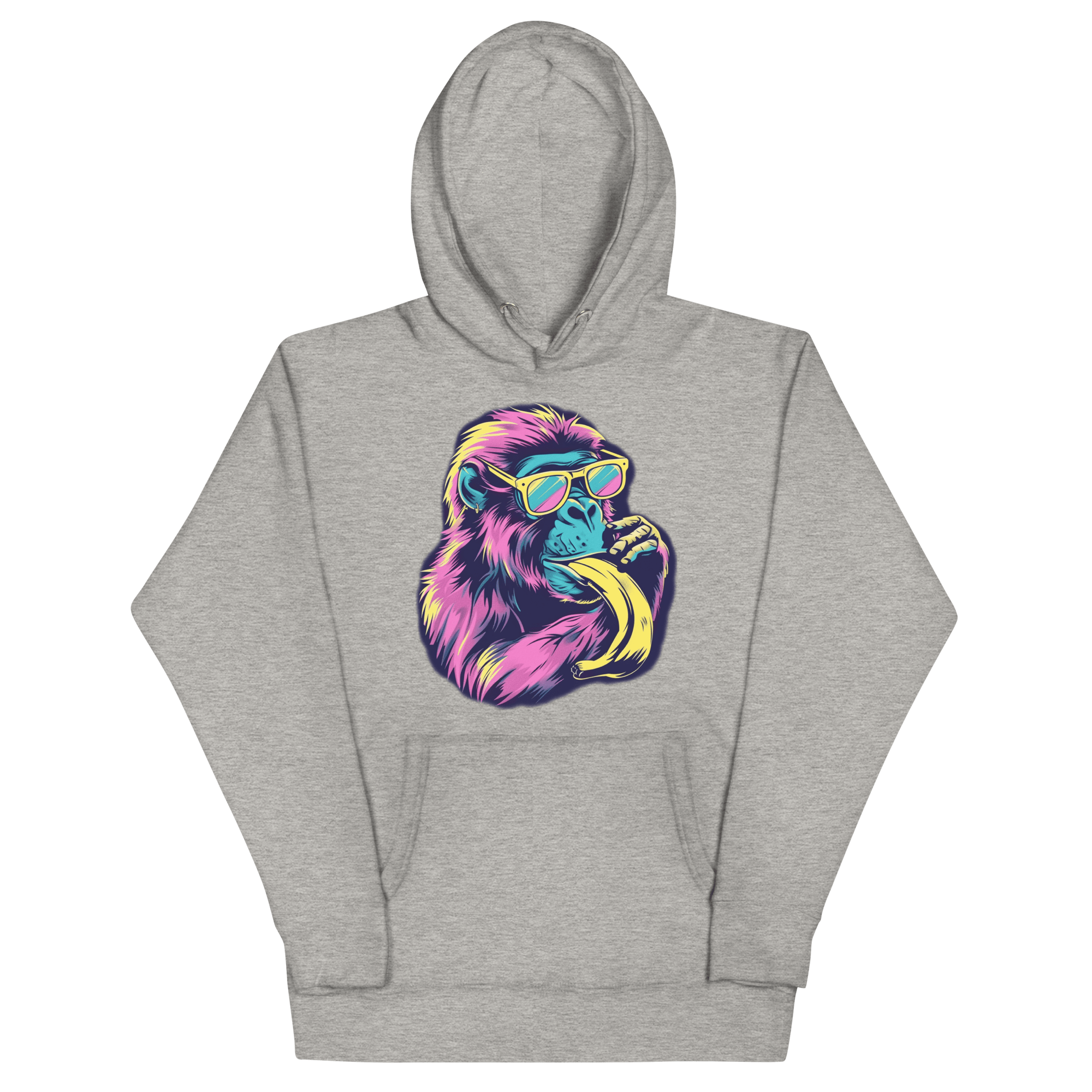 Skater Affe Hoodie - Bunter Pavian mit Banane | Streetstyle Pullover für Mutige von Brezno – Streetwear von Brezno | Streetwear Hoodie