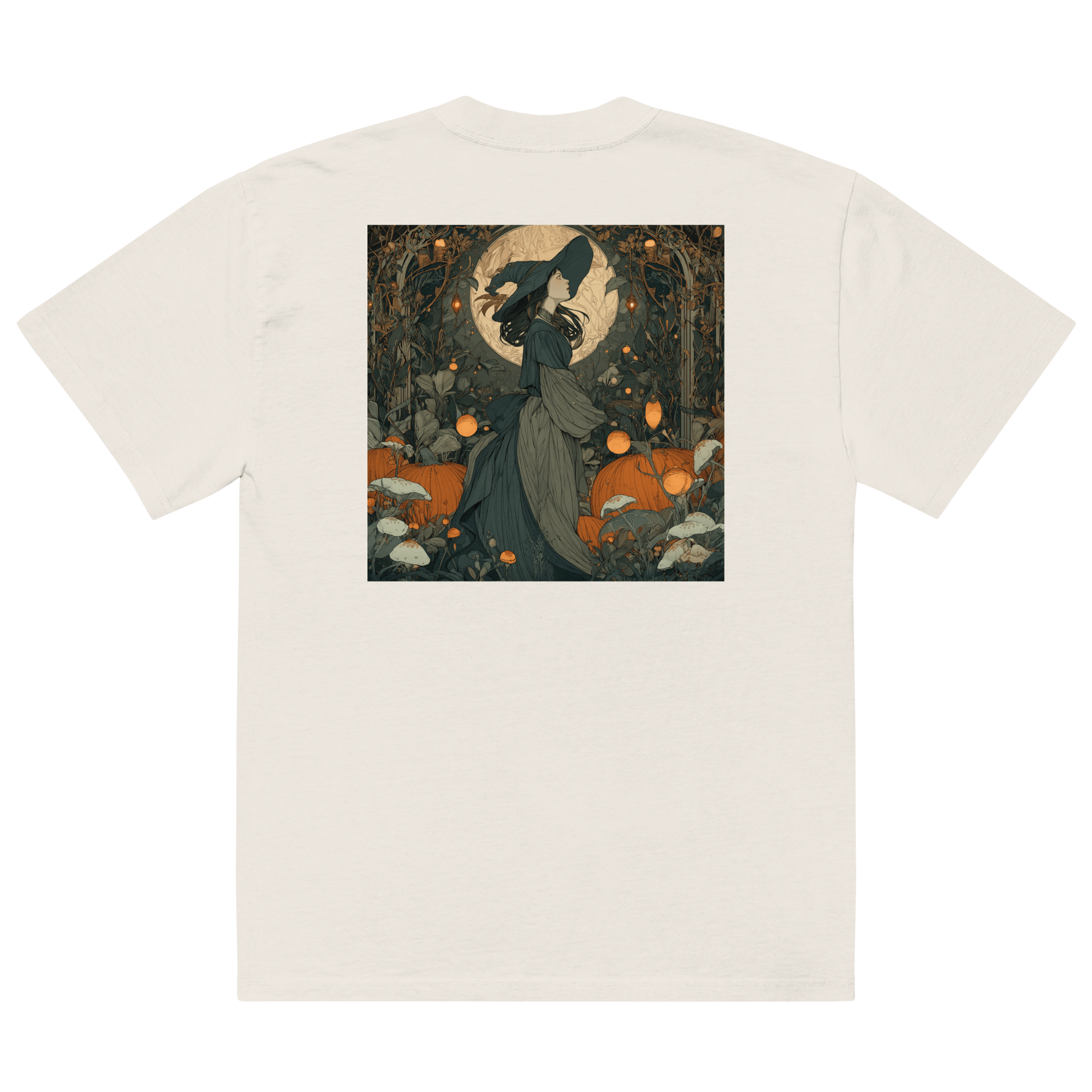Vintage Hexe im Herbstwald Oversized T-Shirt Witchcore Halloween Shirt von Brezno – Streetwear von Brezno | Halloween T-Shirt
