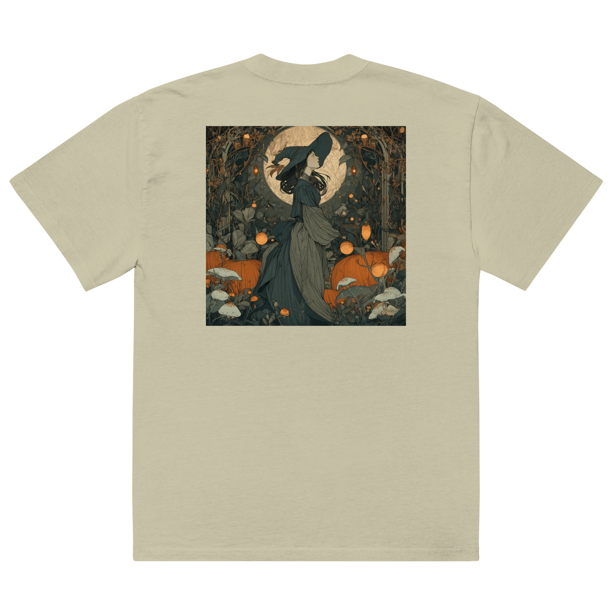 Vintage Hexe im Herbstwald Oversized T-Shirt Witchcore Halloween Shirt von Brezno – Streetwear von Brezno | Halloween T-Shirt