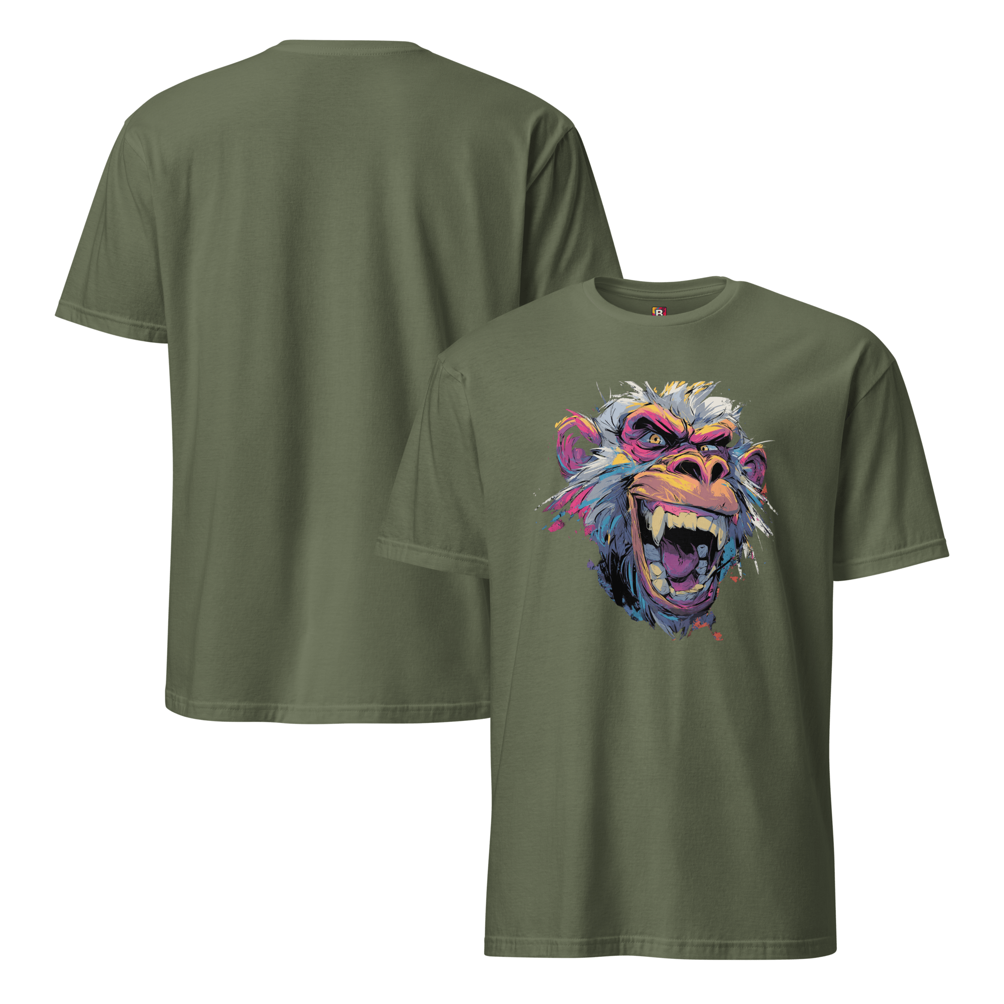 Wilder Pavian T-Shirt - Neon Comic Affe im Streetstyle | Statement Mode für Mutige von Brezno – Streetwear von Brezno | Streetwear T-Shirt