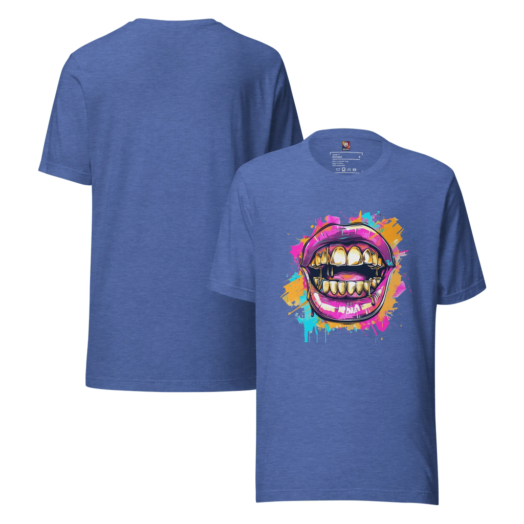 Bold Bite - Neon Graffiti-Mund T-Shirt | Buntes Streetstyle Unisex Shirt | Pop Art Style Fashion von Brezno 
