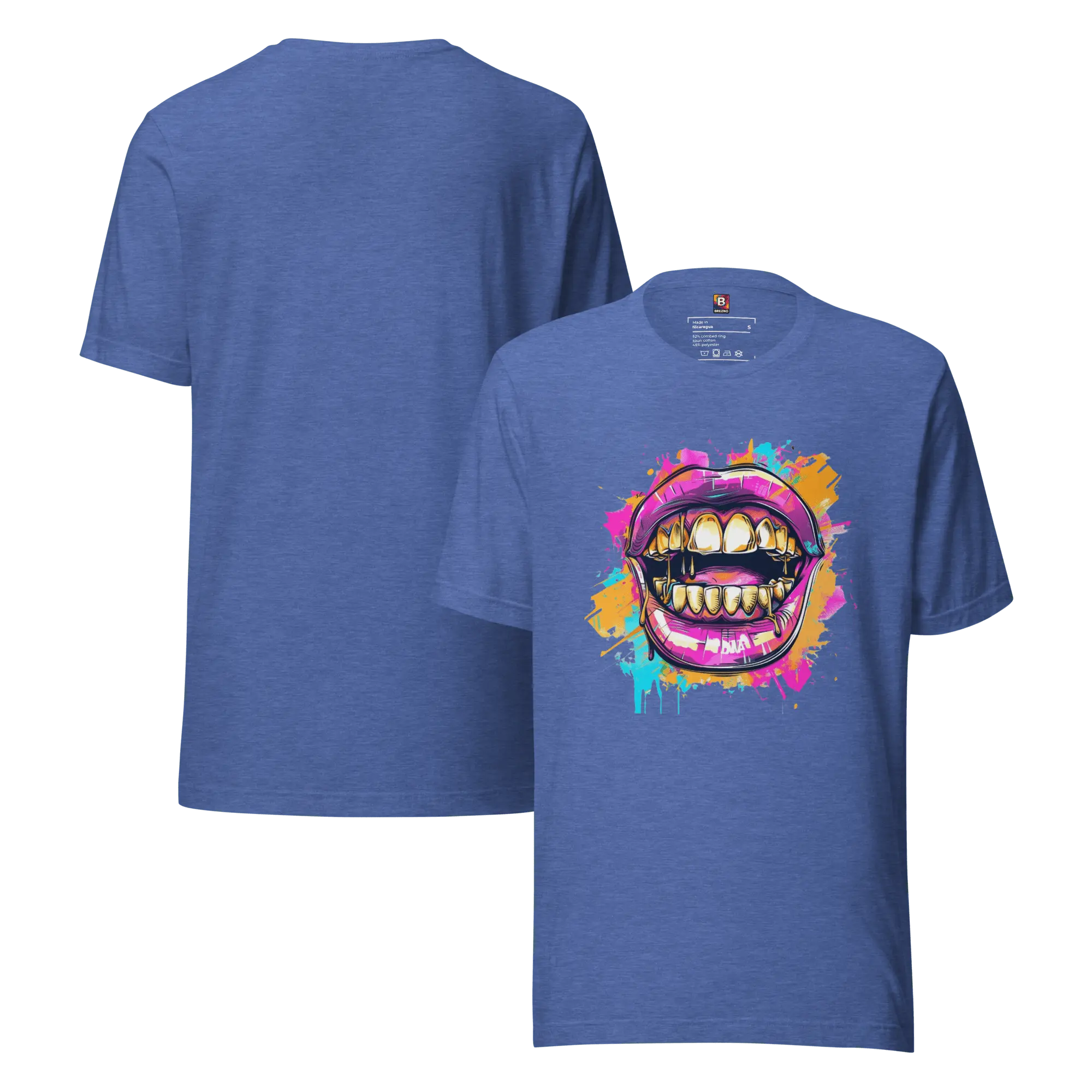 Bold Bite - Neon Graffiti-Mund T-Shirt | Buntes Streetstyle Unisex Shirt | Pop Art Style Fashion von Brezno 