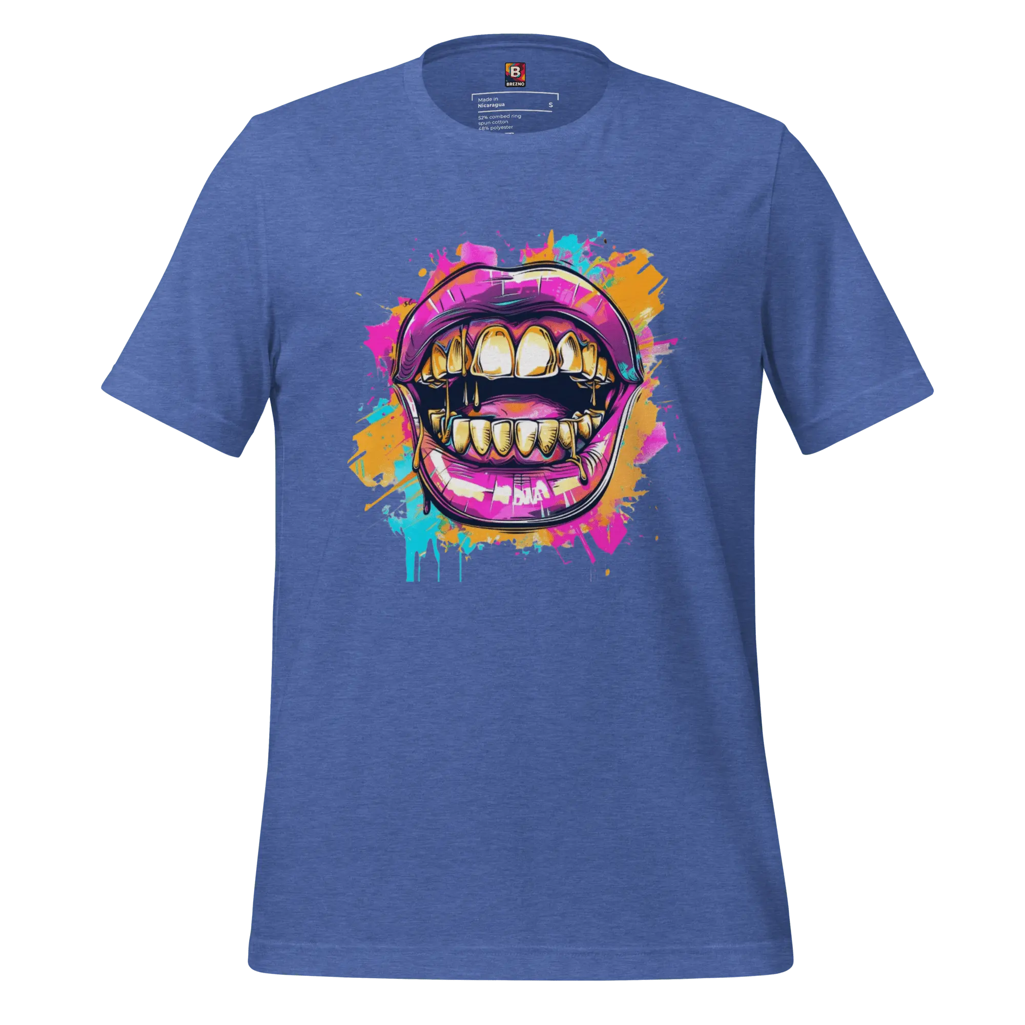 Bold Bite - Neon Graffiti-Mund T-Shirt | Buntes Streetstyle Unisex Shirt | Pop Art Style Fashion von Brezno 