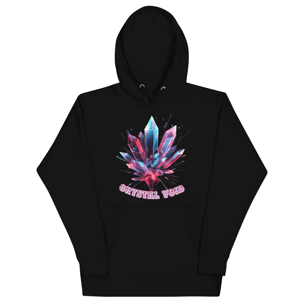 Crystal Void Hoodie – Unisex Kapuzenpullover Schwarz mit Mandala-Rückendruck | von Brezno 