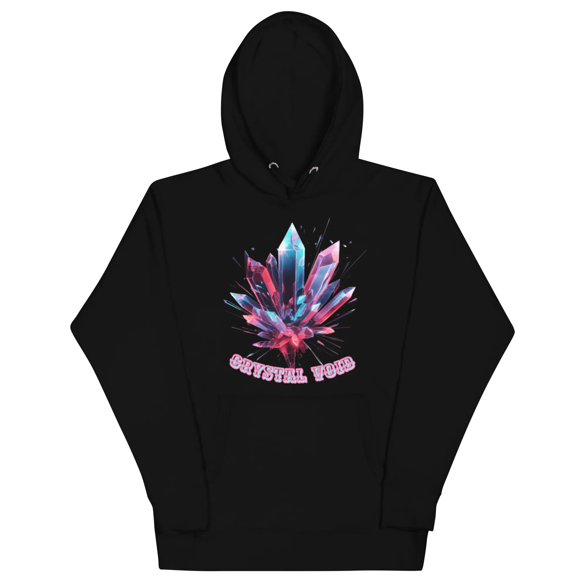 Crystal Void Hoodie – Unisex Kapuzenpullover Schwarz mit Mandala-Rückendruck | von Brezno 