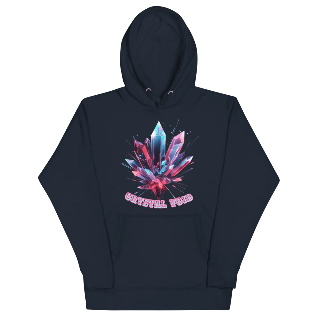 Crystal Void Hoodie – Unisex Kapuzenpullover Schwarz mit Mandala-Rückendruck | von Brezno 