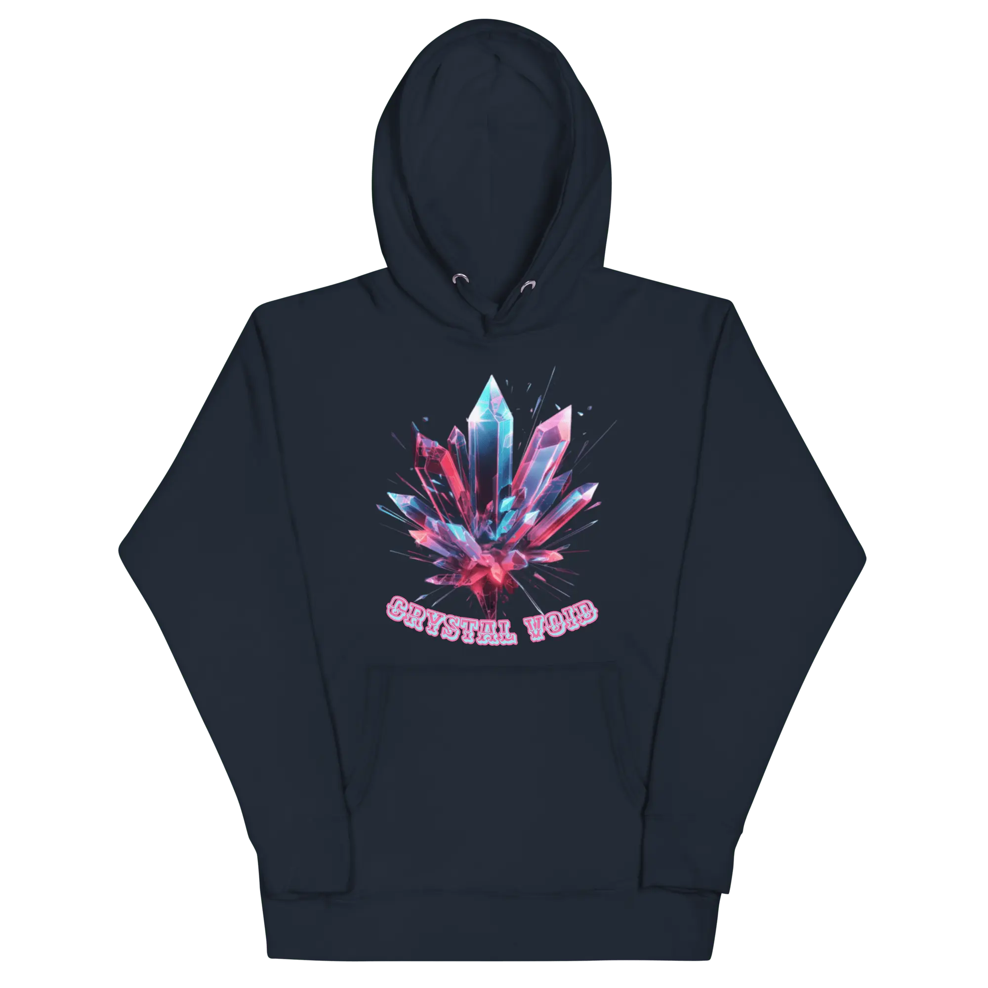 Crystal Void Hoodie – Unisex Kapuzenpullover Schwarz mit Mandala-Rückendruck | von Brezno 