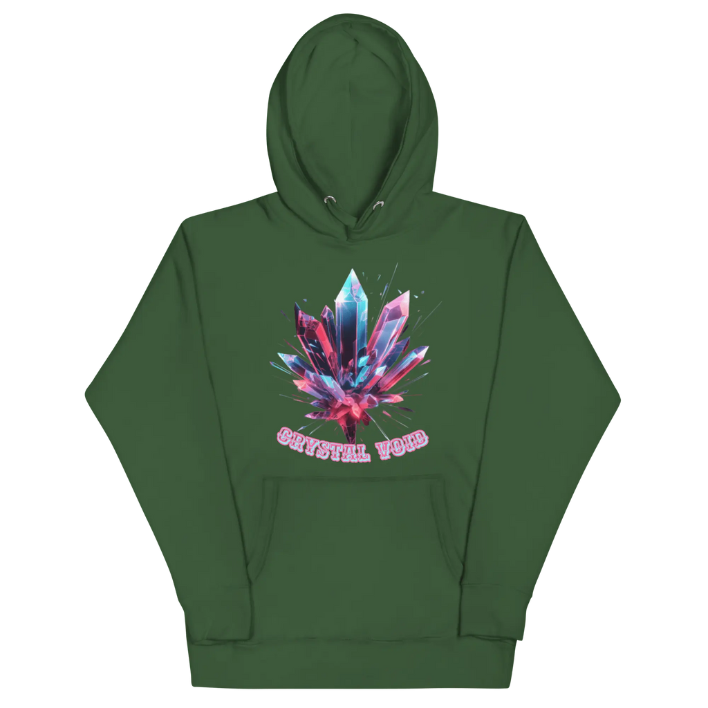 Crystal Void Hoodie – Unisex Kapuzenpullover Schwarz mit Mandala-Rückendruck | von Brezno 