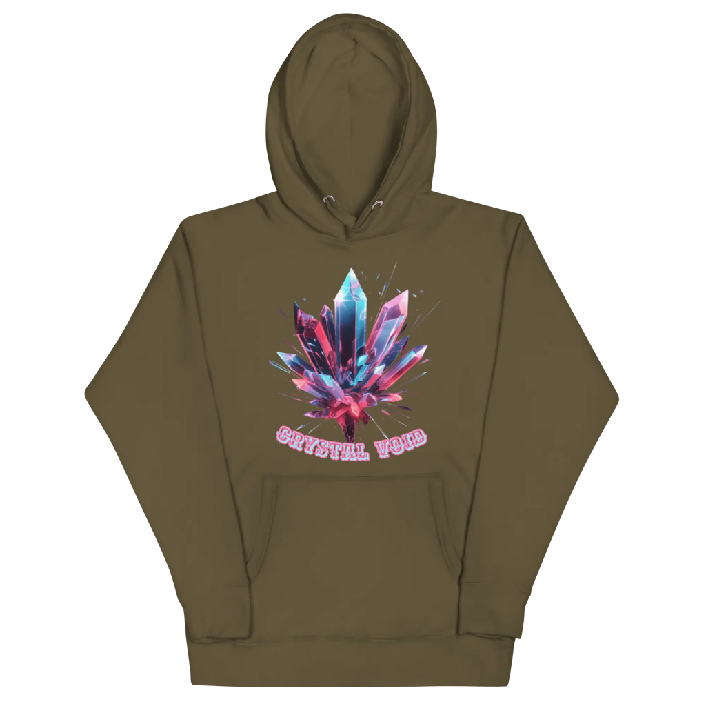 Crystal Void Hoodie – Unisex Kapuzenpullover Schwarz mit Mandala-Rückendruck | von Brezno 