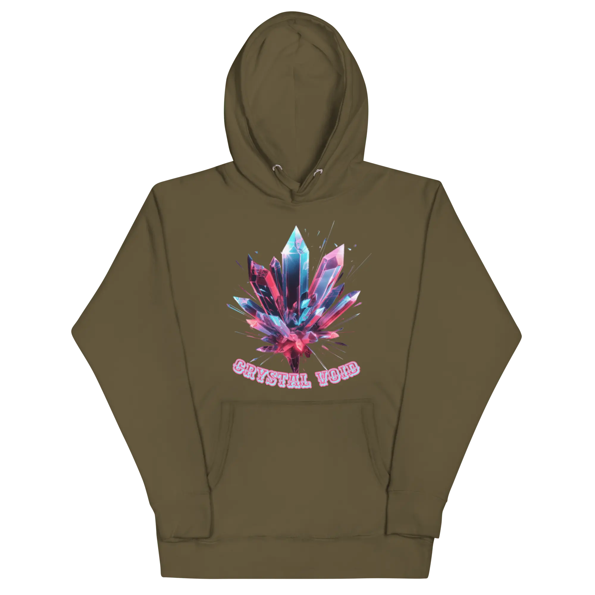 Crystal Void Hoodie – Unisex Kapuzenpullover Schwarz mit Mandala-Rückendruck | von Brezno 