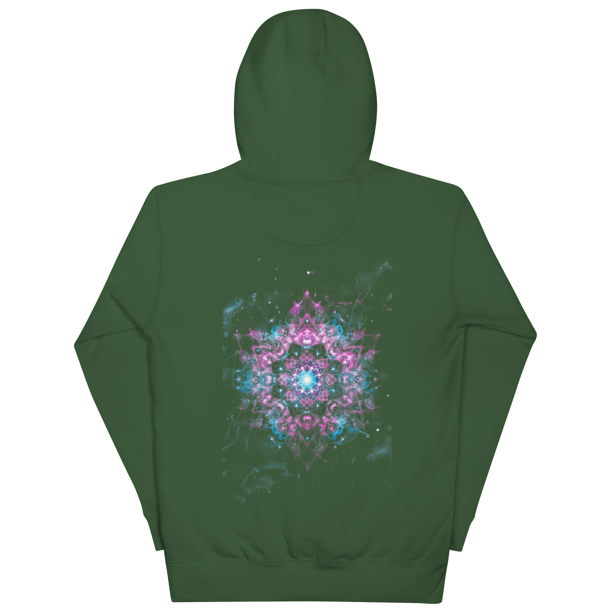 Crystal Void Hoodie – Unisex Kapuzenpullover Schwarz mit Mandala-Rückendruck | von Brezno 