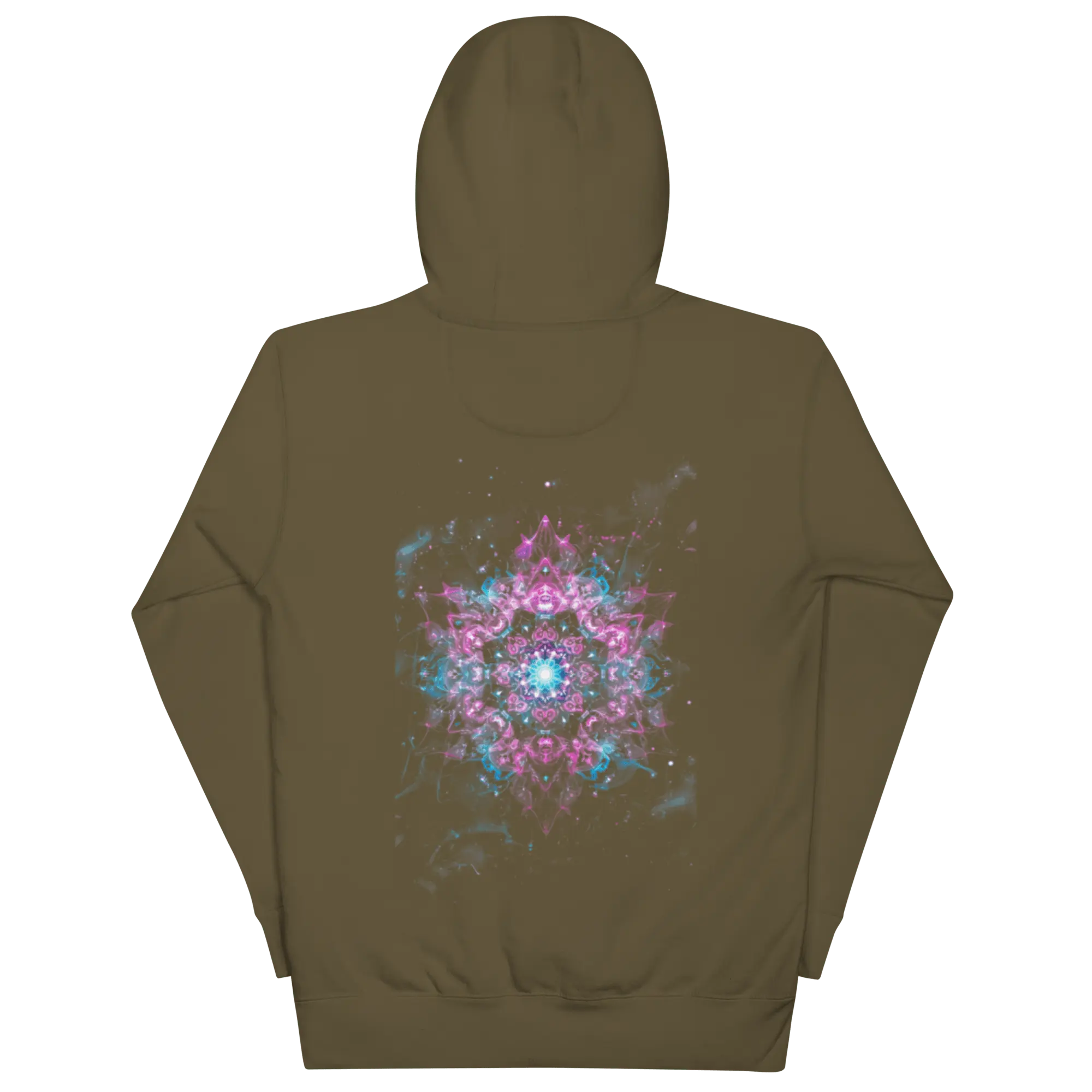 Crystal Void Hoodie – Unisex Kapuzenpullover Schwarz mit Mandala-Rückendruck | von Brezno 