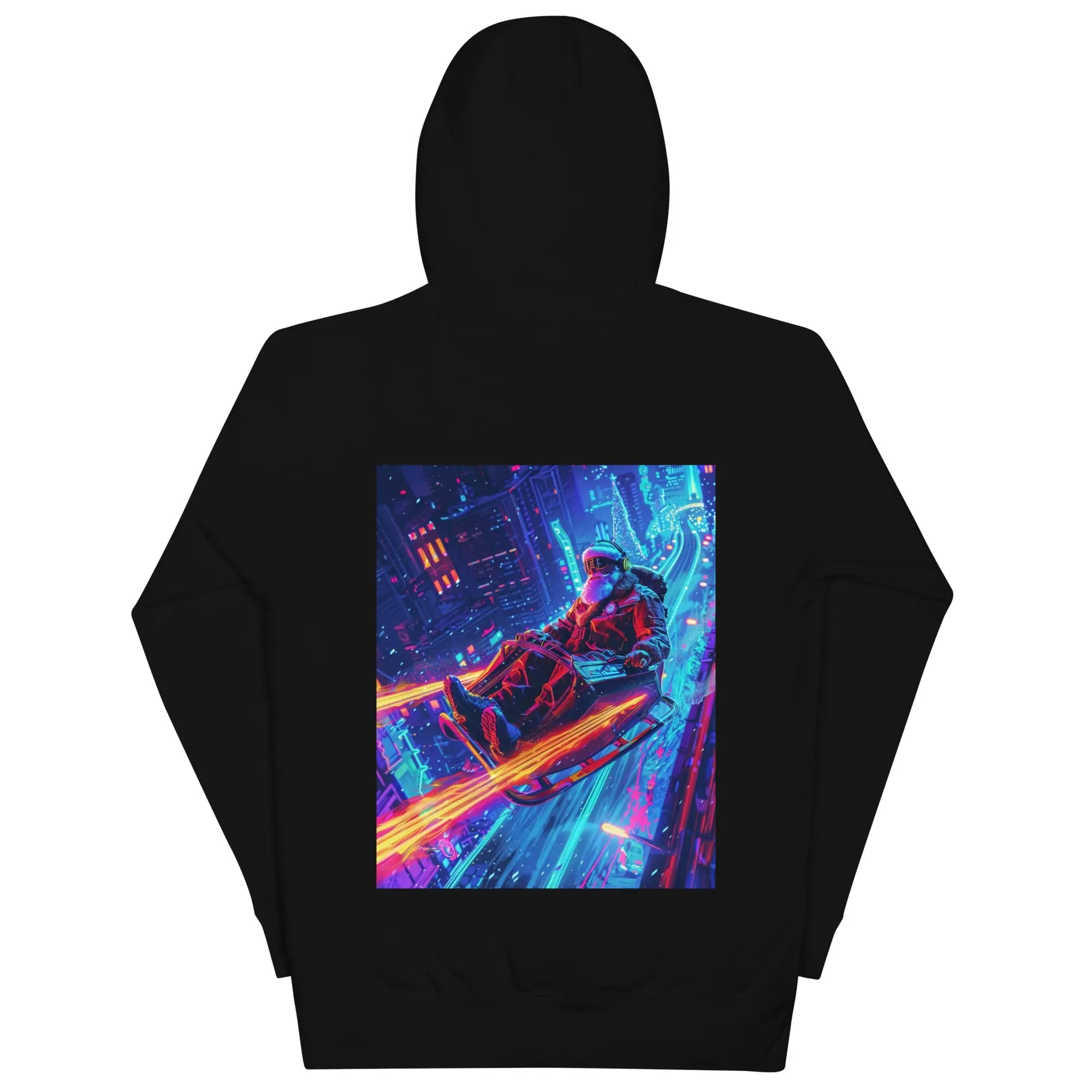 Cyber Neon Hoodie – Unisex Premium Hoodie mit Rückenprint – von Brezno 
