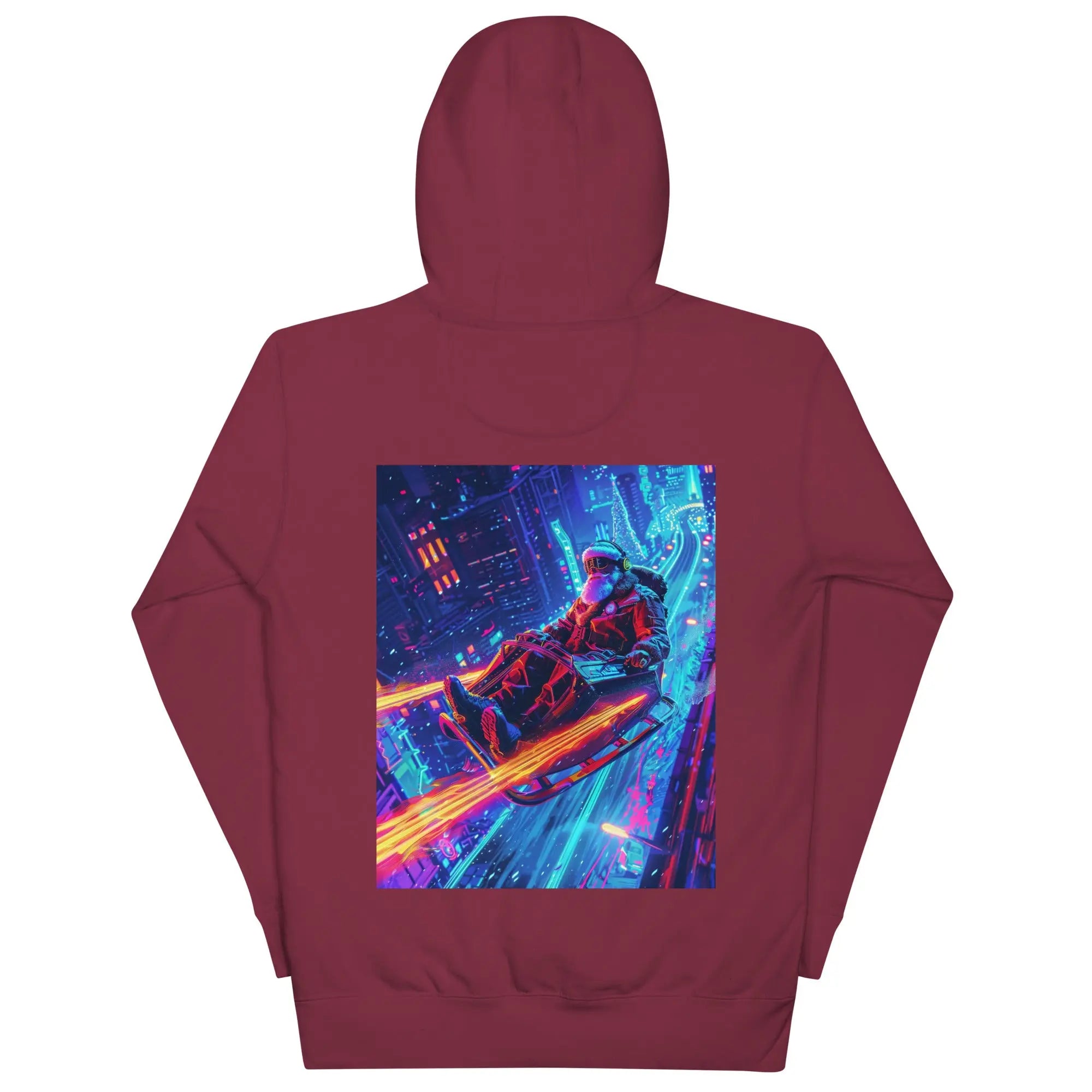 Cyber Neon Hoodie – Unisex Premium Hoodie mit Rückenprint – von Brezno 