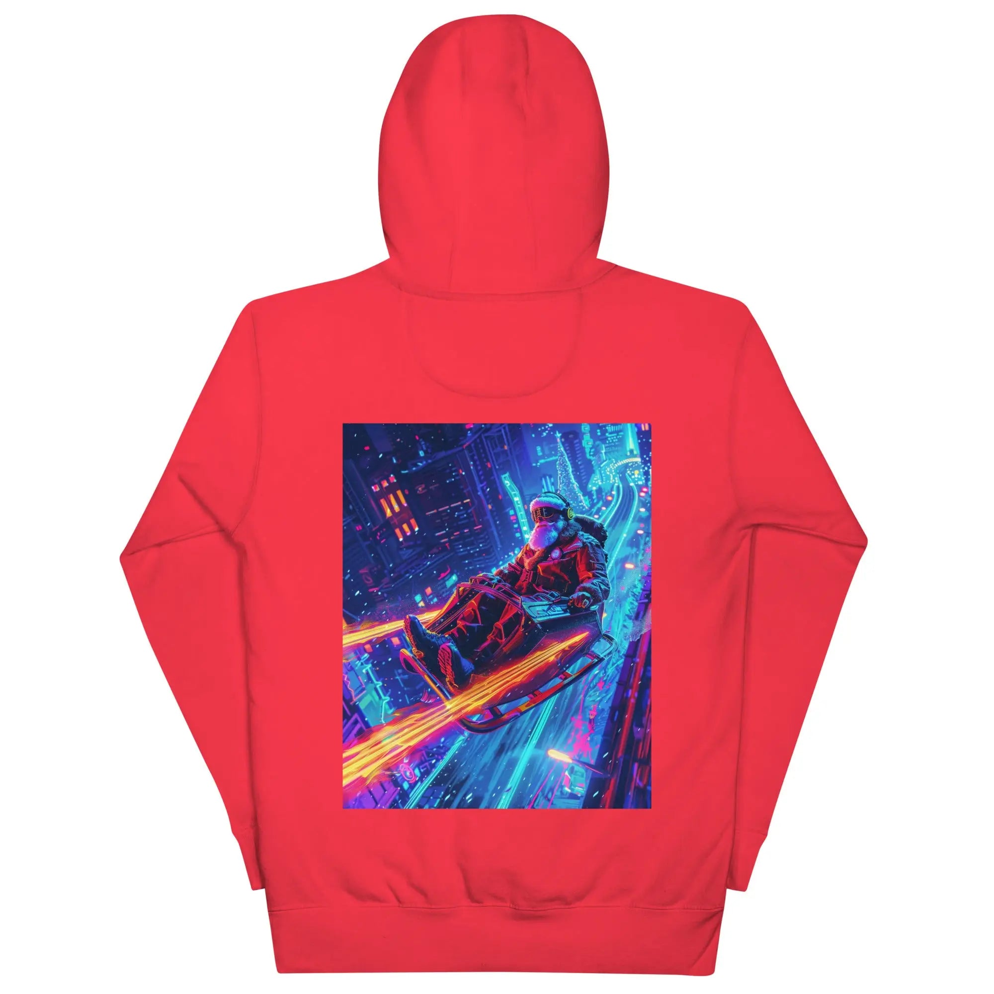Cyber Neon Hoodie – Unisex Premium Hoodie mit Rückenprint – von Brezno 