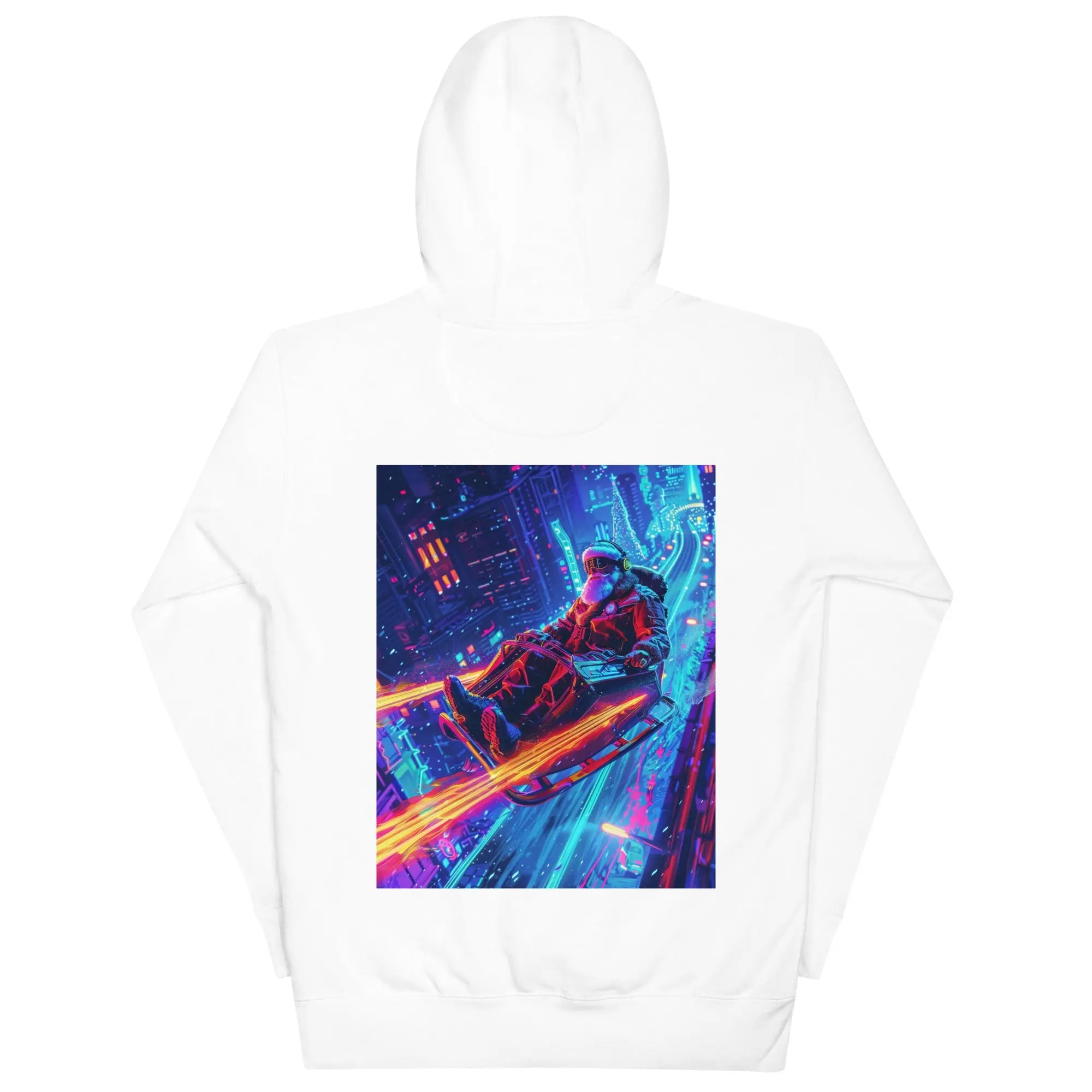 Cyber Neon Hoodie – Unisex Premium Hoodie mit Rückenprint – von Brezno 