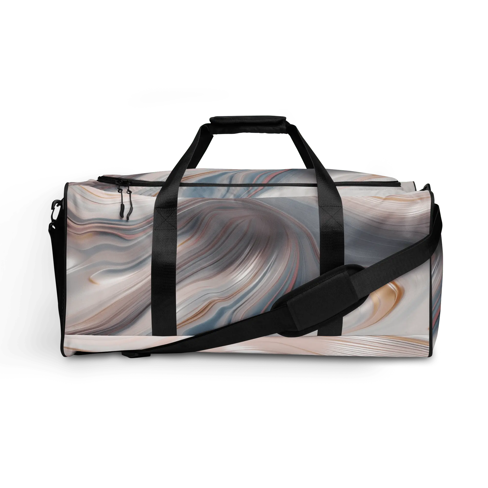 Fluid Wave Duffle Bag – Stylische 50L Weekender-Tasche mit abstraktem Allover-Design von Brezno 