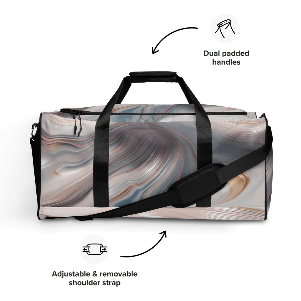 Fluid Wave Duffle Bag – Stylische 50L Weekender-Tasche mit abstraktem Allover-Design von Brezno 
