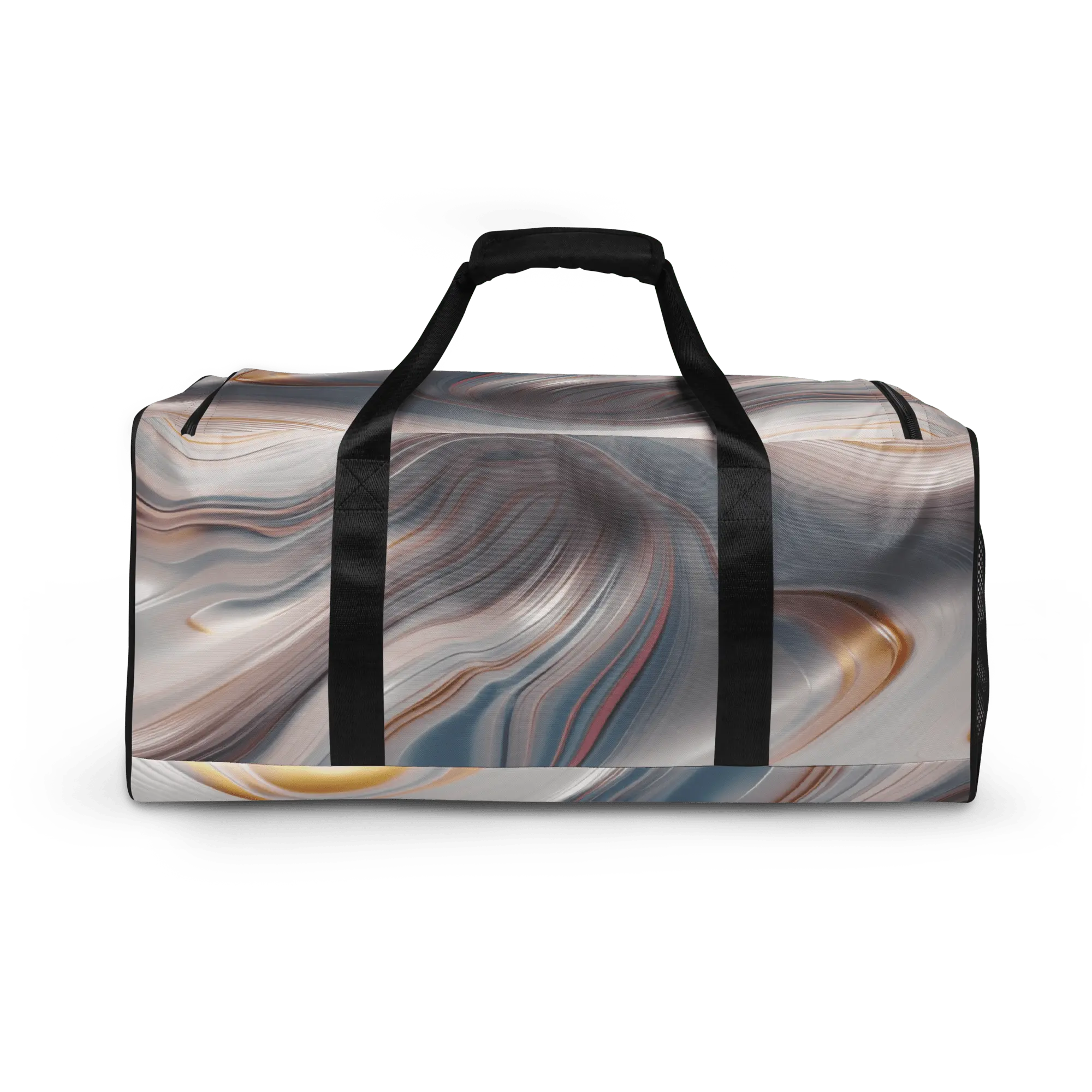 Fluid Wave Duffle Bag – Stylische 50L Weekender-Tasche mit abstraktem Allover-Design von Brezno 