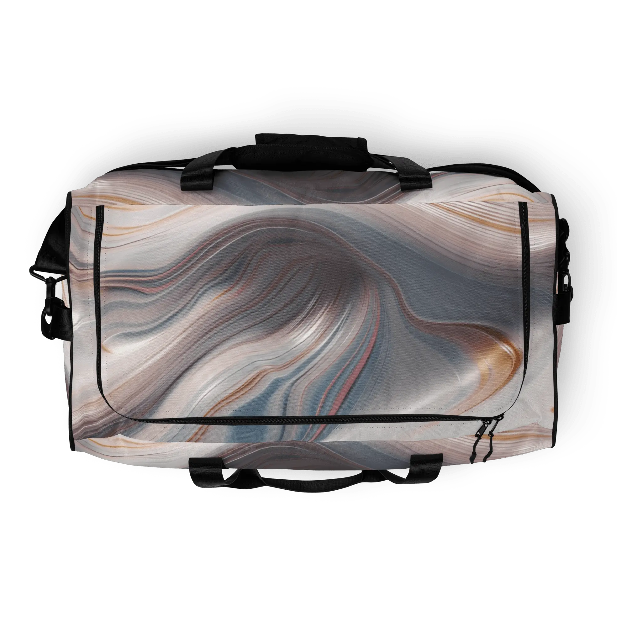 Fluid Wave Duffle Bag – Stylische 50L Weekender-Tasche mit abstraktem Allover-Design von Brezno 
