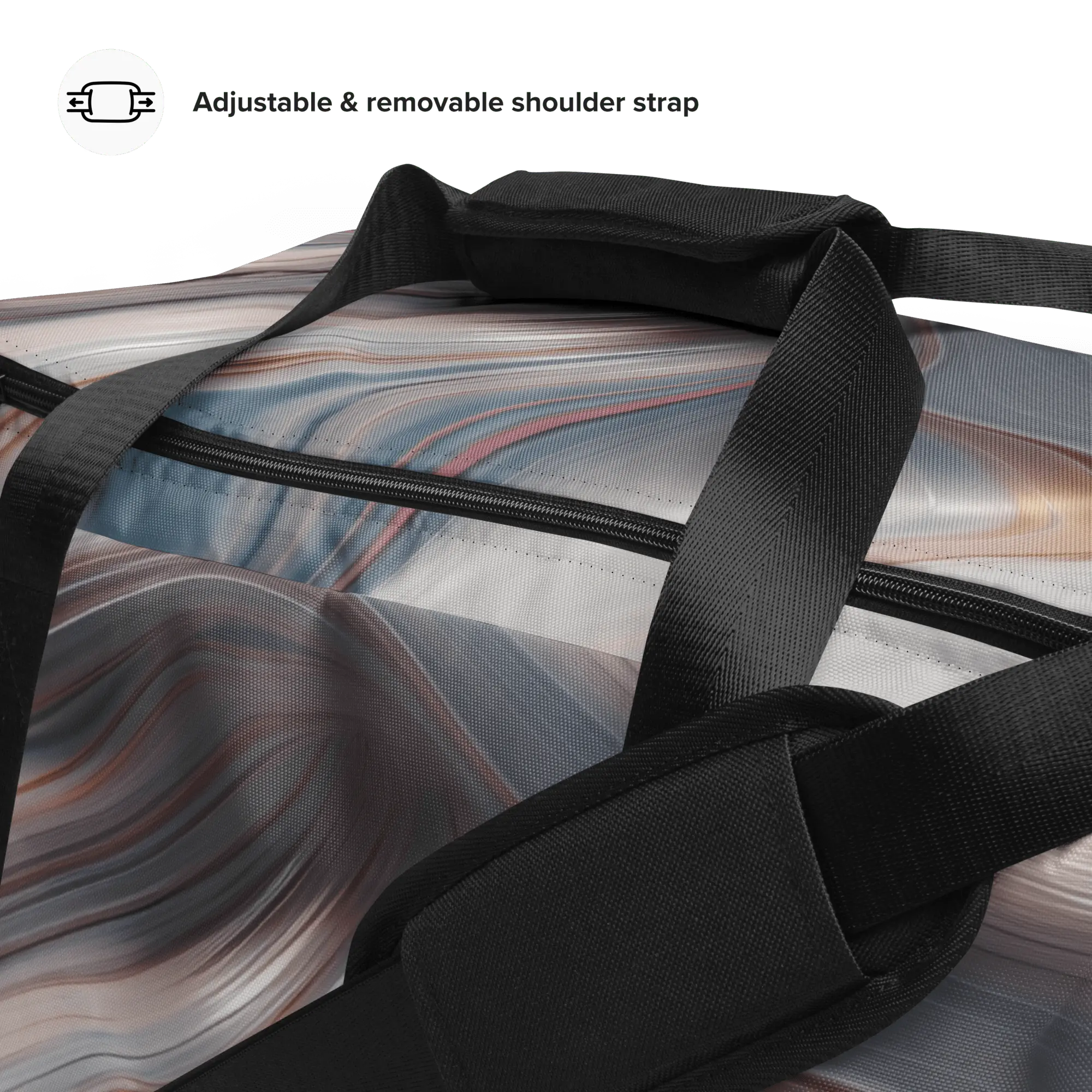 Fluid Wave Duffle Bag – Stylische 50L Weekender-Tasche mit abstraktem Allover-Design von Brezno 