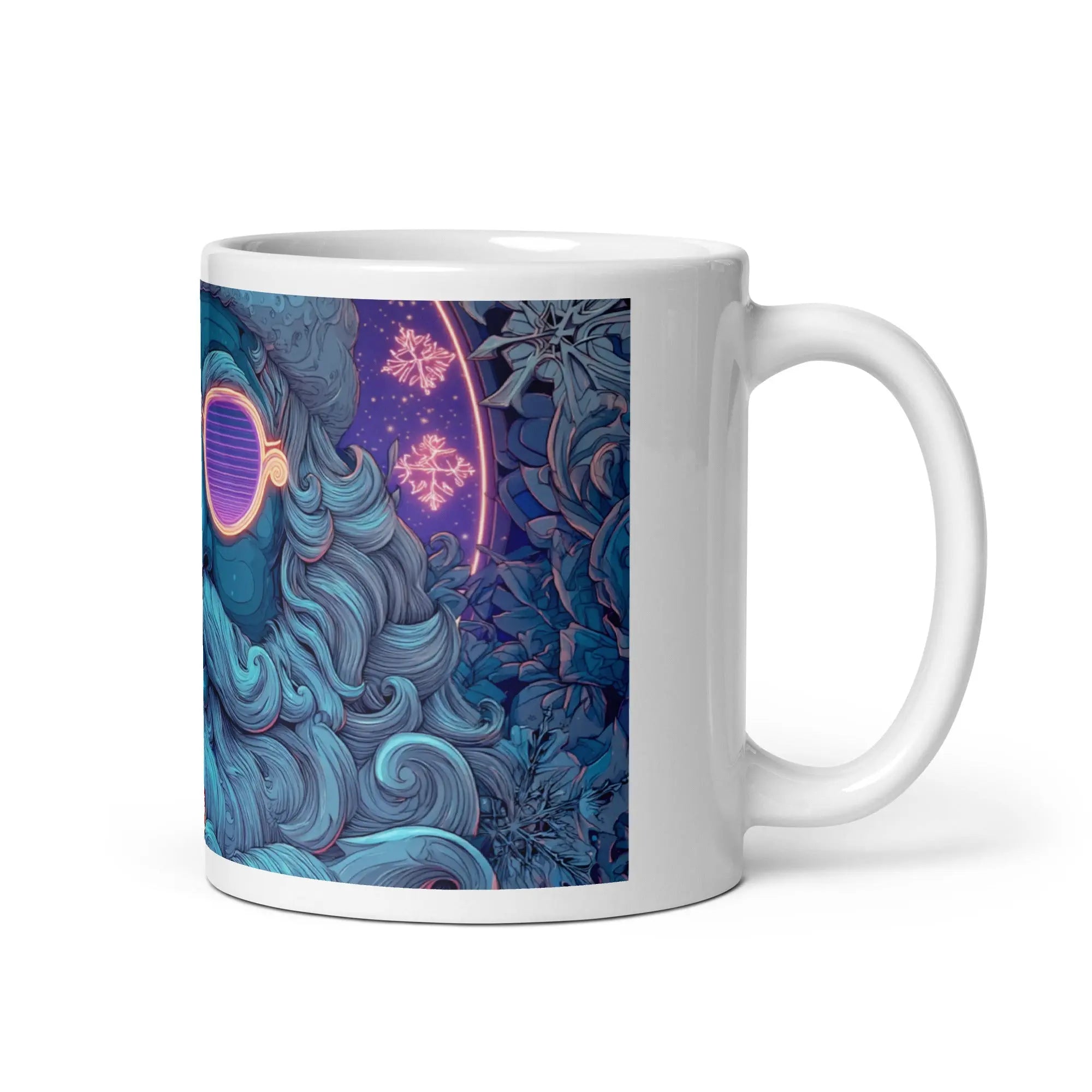 Galaxy Neon Tasse – modernes Nachtstadt-Design für Kaffee & Tee – von Brezno 