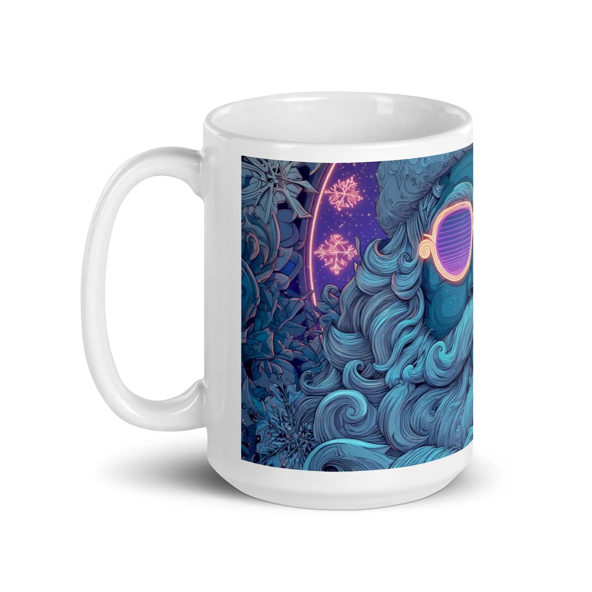 Galaxy Neon Tasse – modernes Nachtstadt-Design für Kaffee & Tee – von Brezno 