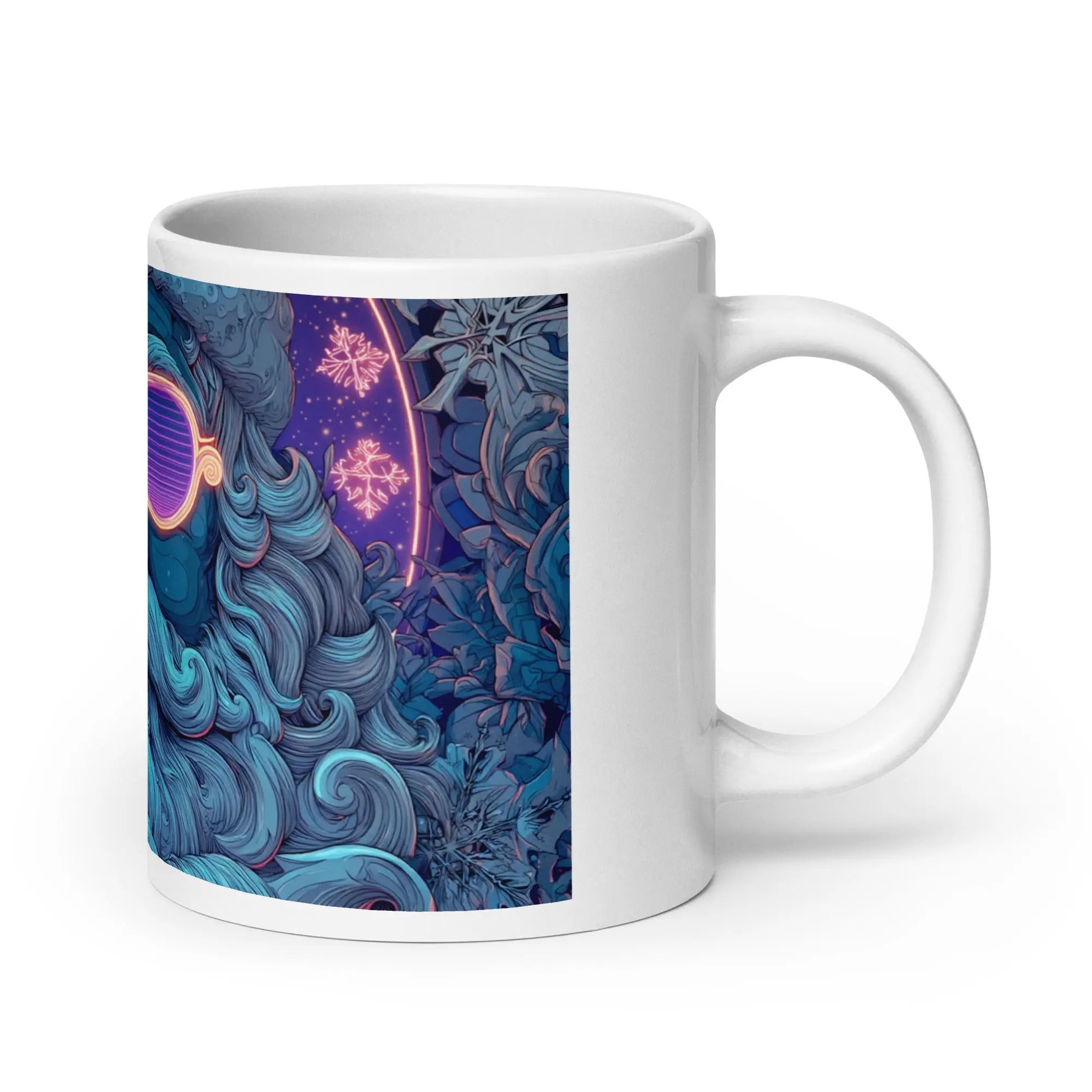 Galaxy Neon Tasse – modernes Nachtstadt-Design für Kaffee & Tee – von Brezno 