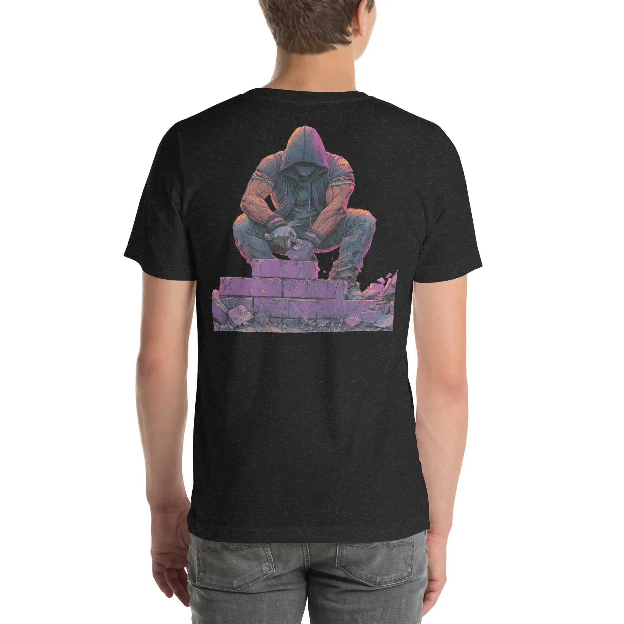 Neon Builder Streetwear T-Shirt – Front Icon & Urban Back Print – von Brezno 