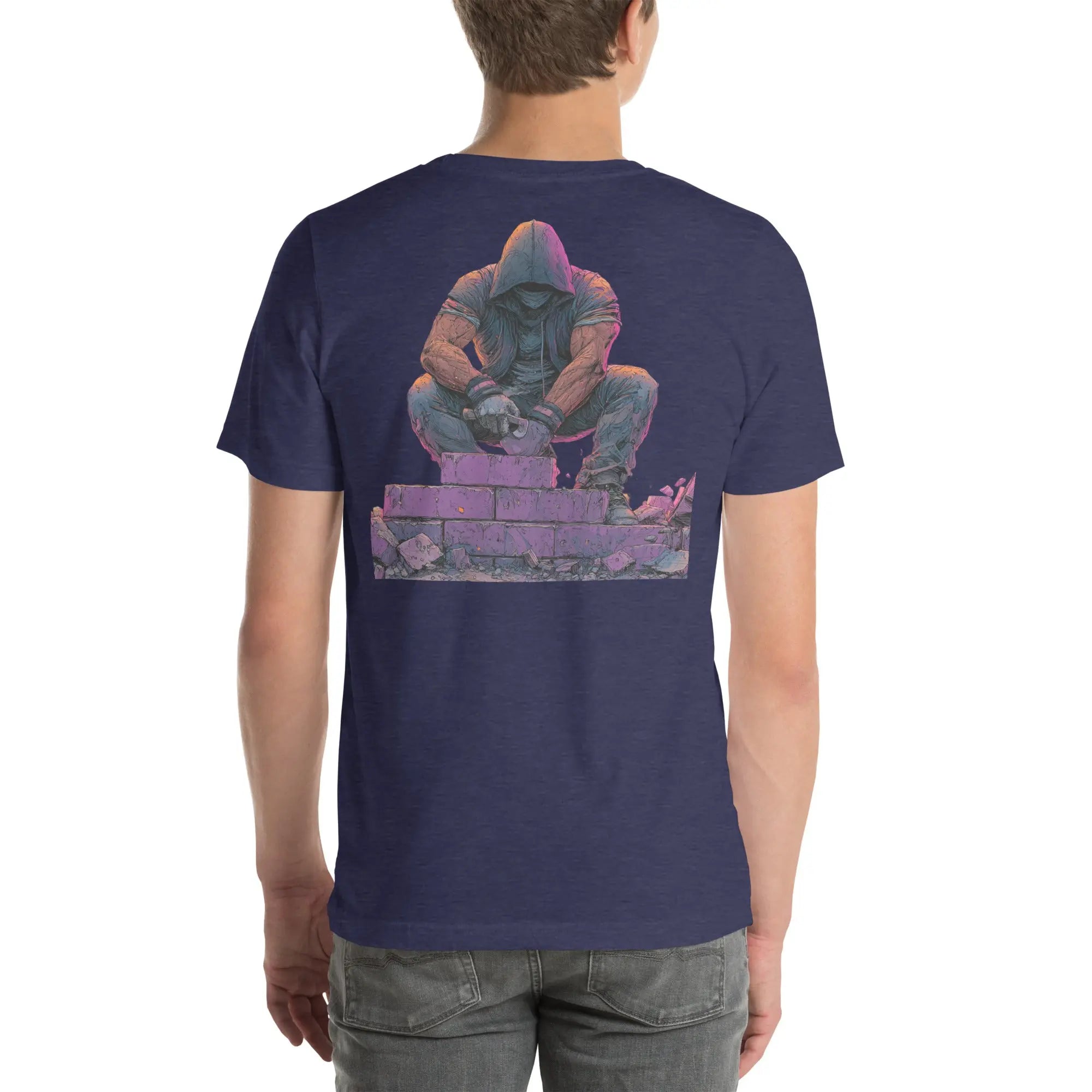 Neon Builder Streetwear T-Shirt – Front Icon & Urban Back Print – von Brezno 