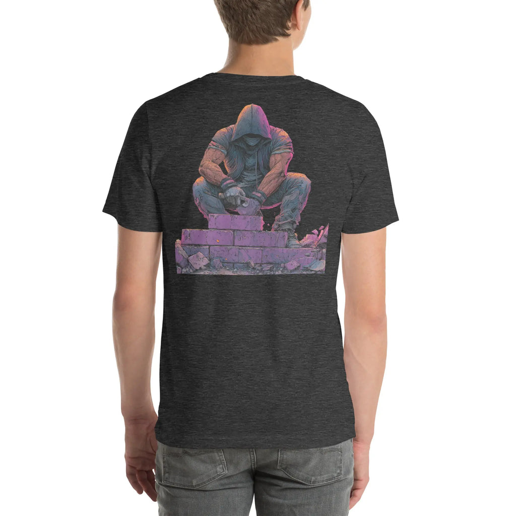 Neon Builder Streetwear T-Shirt – Front Icon & Urban Back Print – von Brezno 