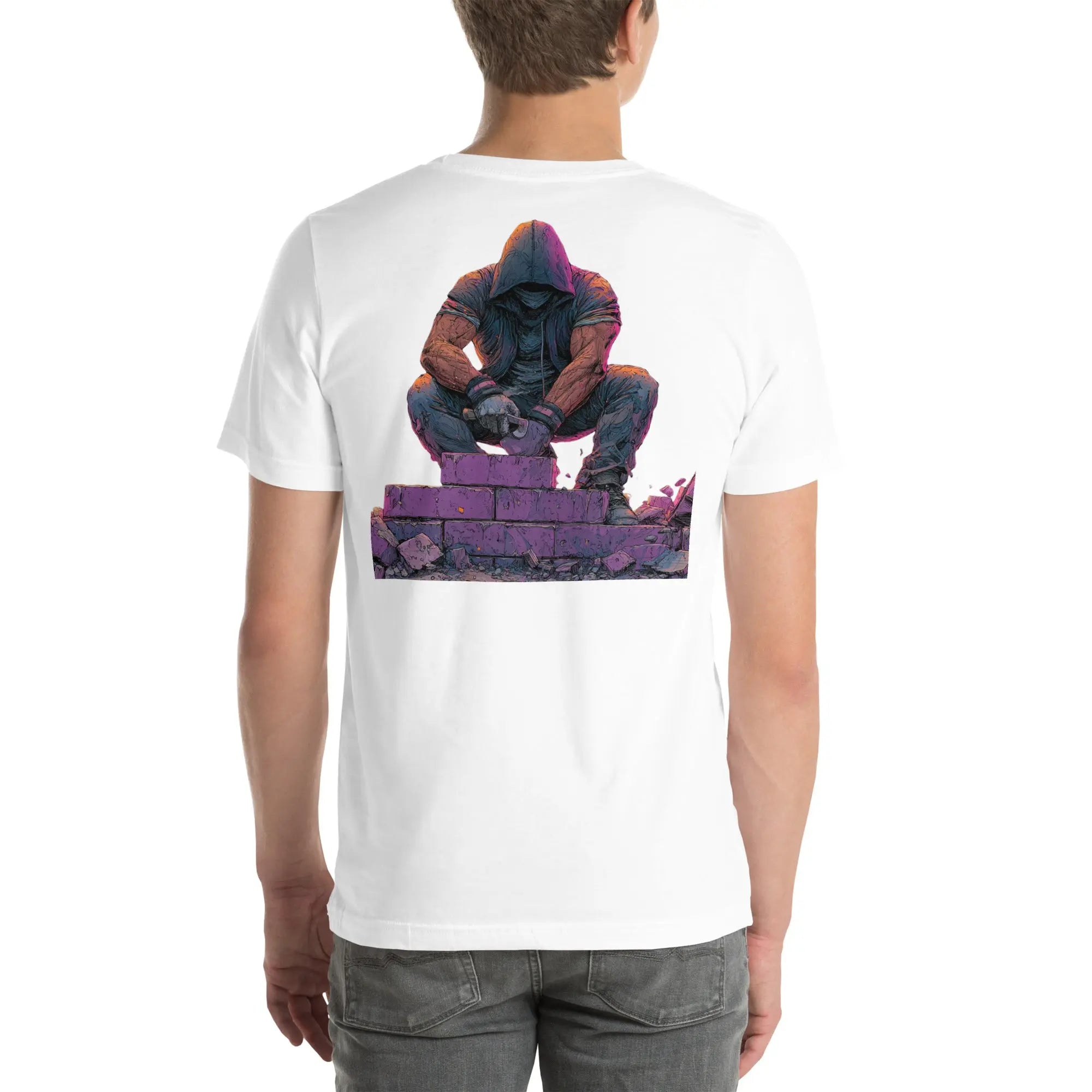 Neon Builder Streetwear T-Shirt – Front Icon & Urban Back Print – von Brezno 