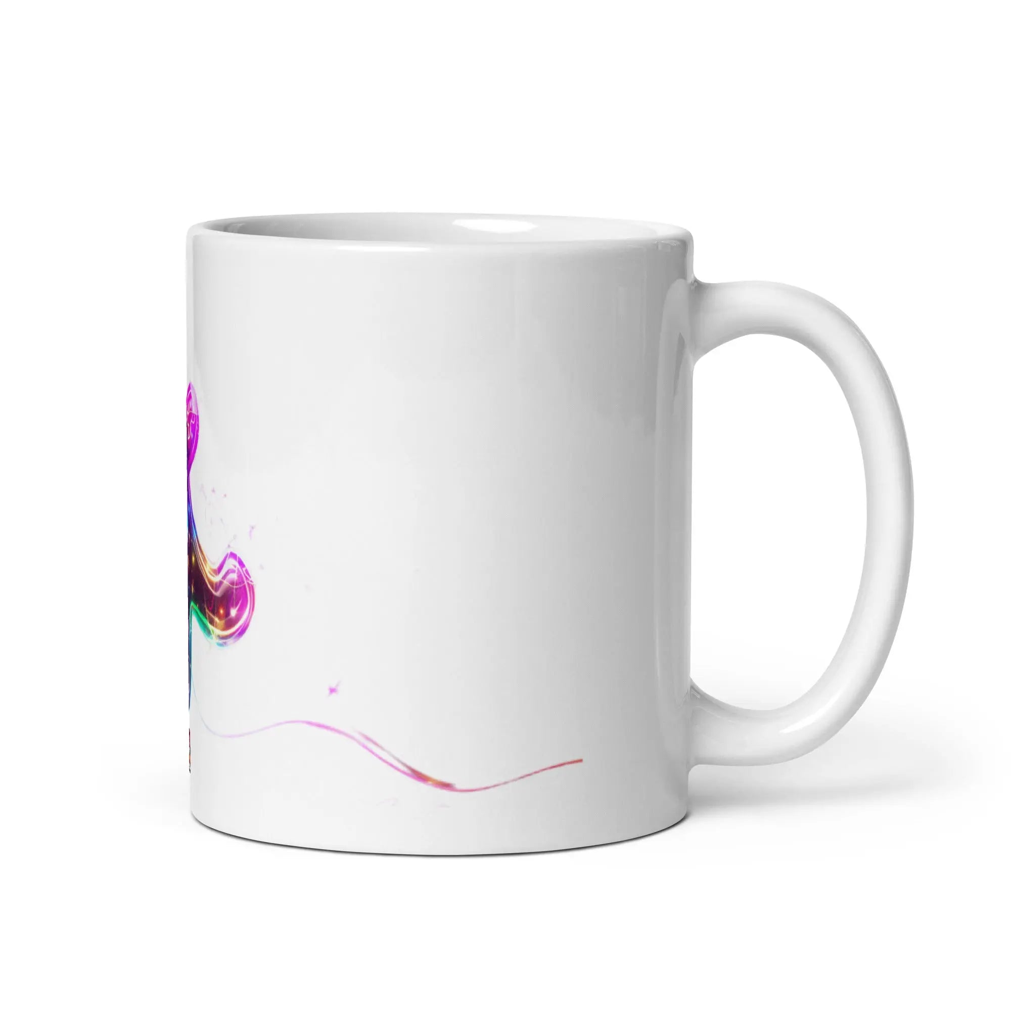 Neon Gingerbread Mug – glänzende Design-Tasse mit leuchtendem Motiv – von Brezno 