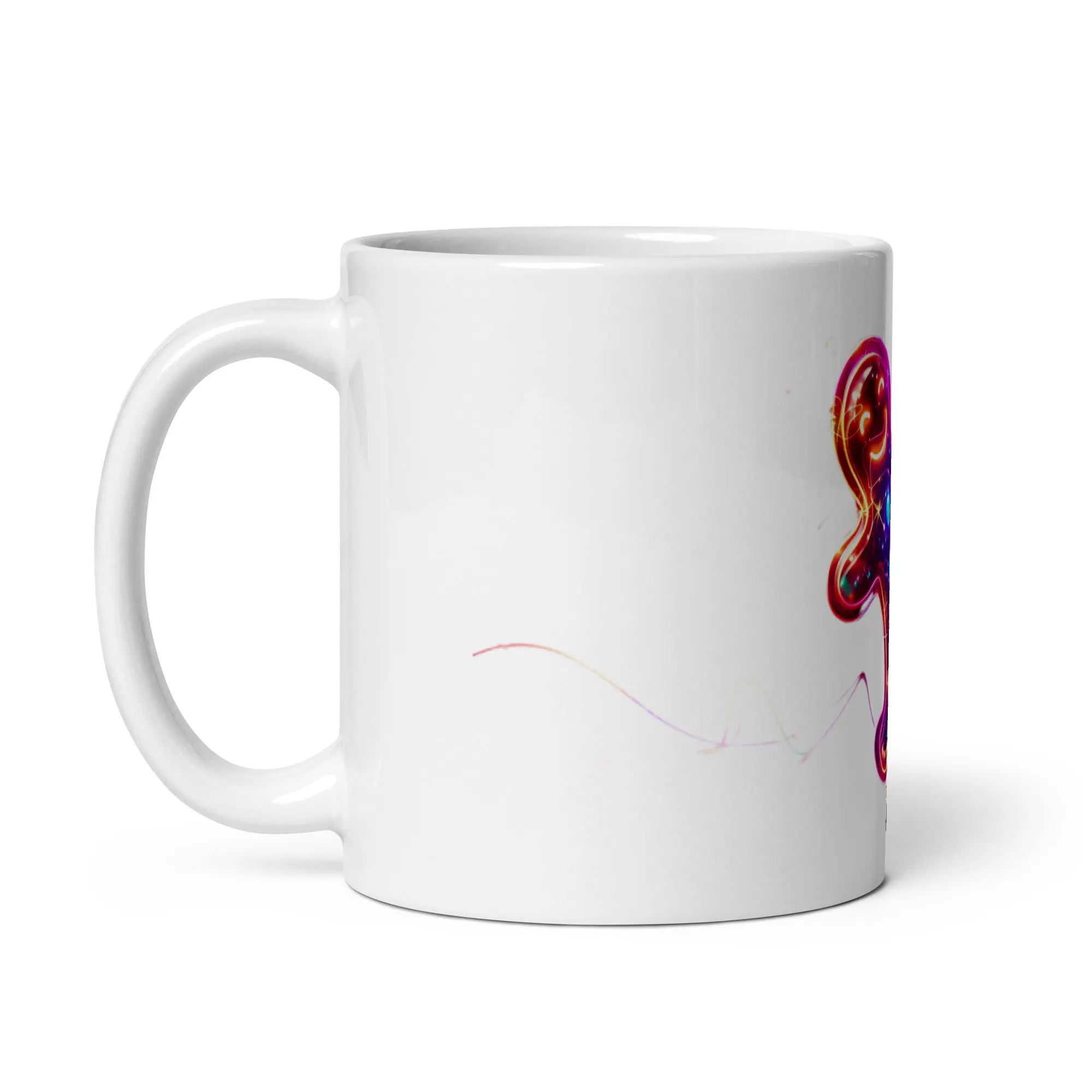 Neon Gingerbread Mug – glänzende Design-Tasse mit leuchtendem Motiv – von Brezno 