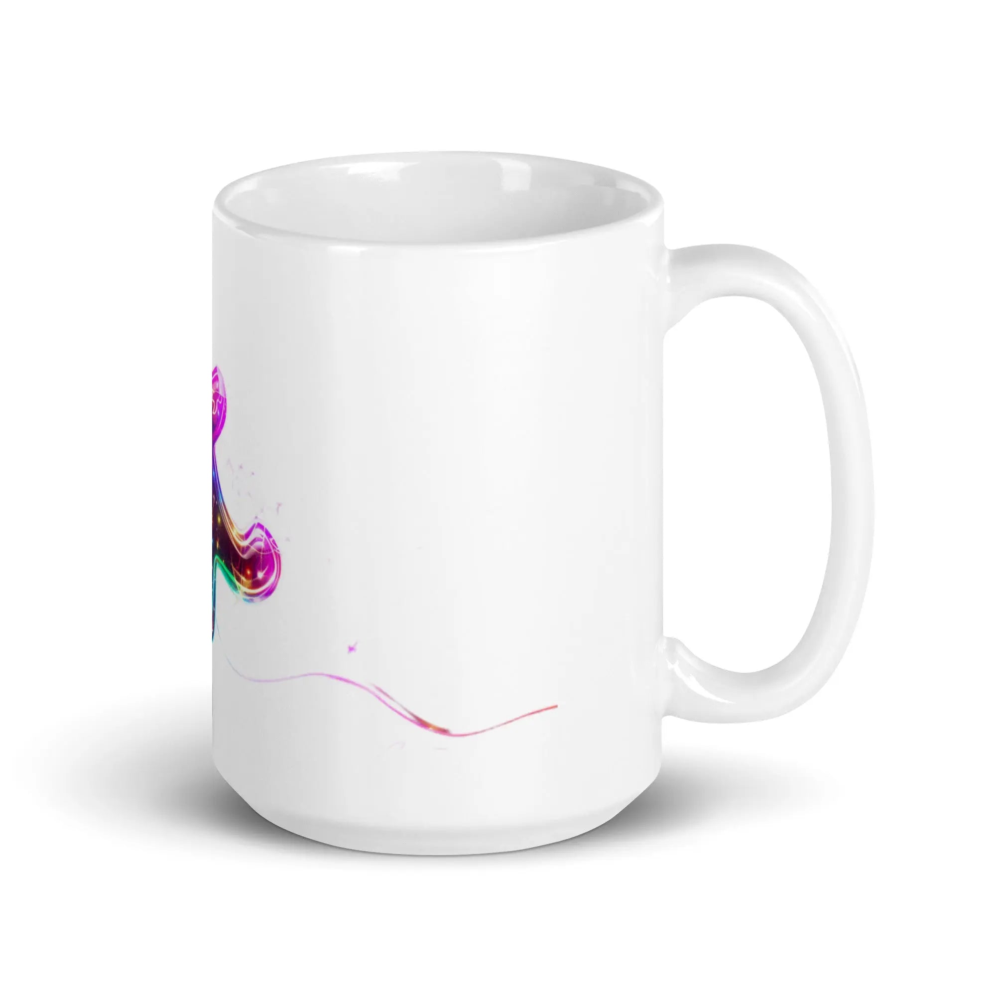 Neon Gingerbread Mug – glänzende Design-Tasse mit leuchtendem Motiv – von Brezno 