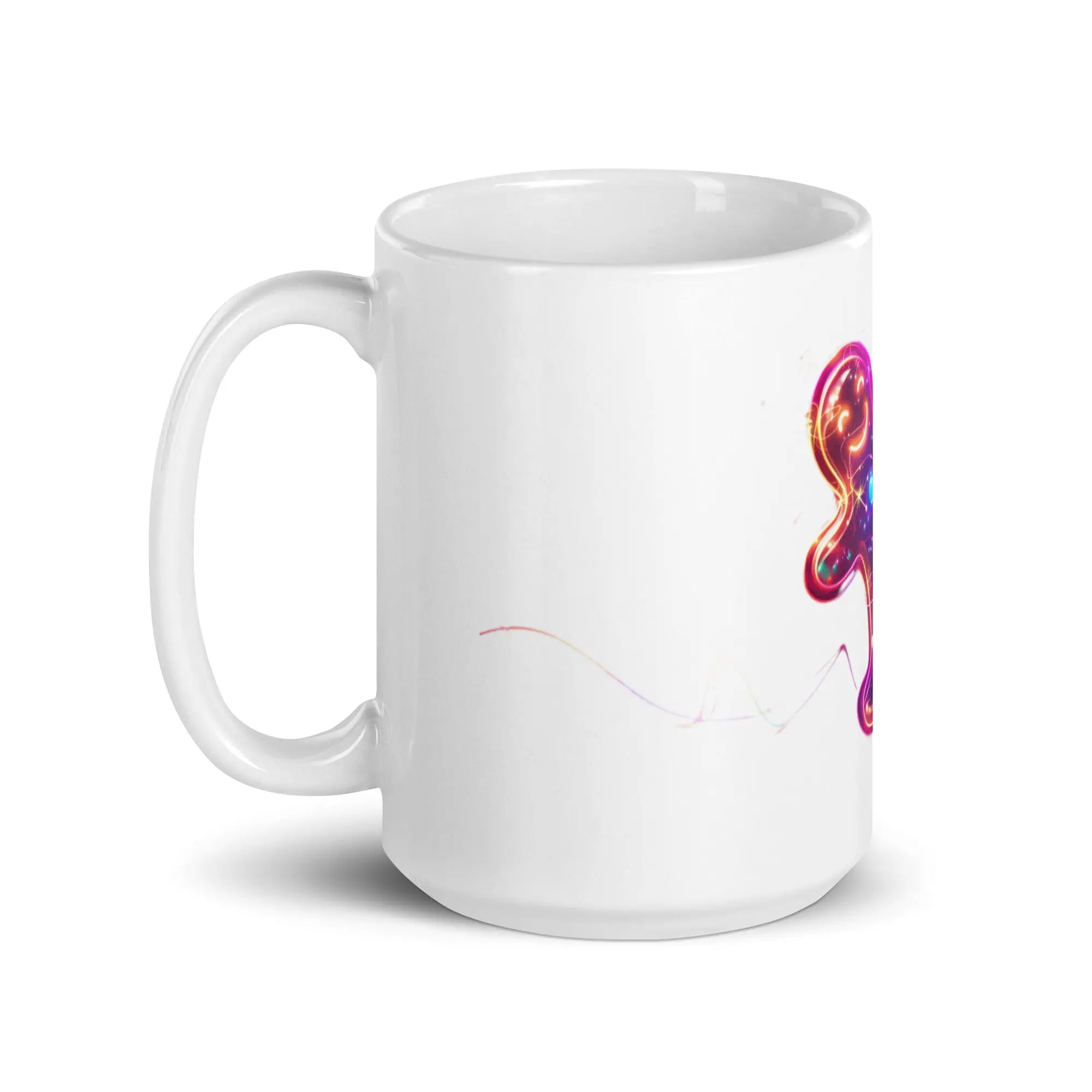 Neon Gingerbread Mug – glänzende Design-Tasse mit leuchtendem Motiv – von Brezno 