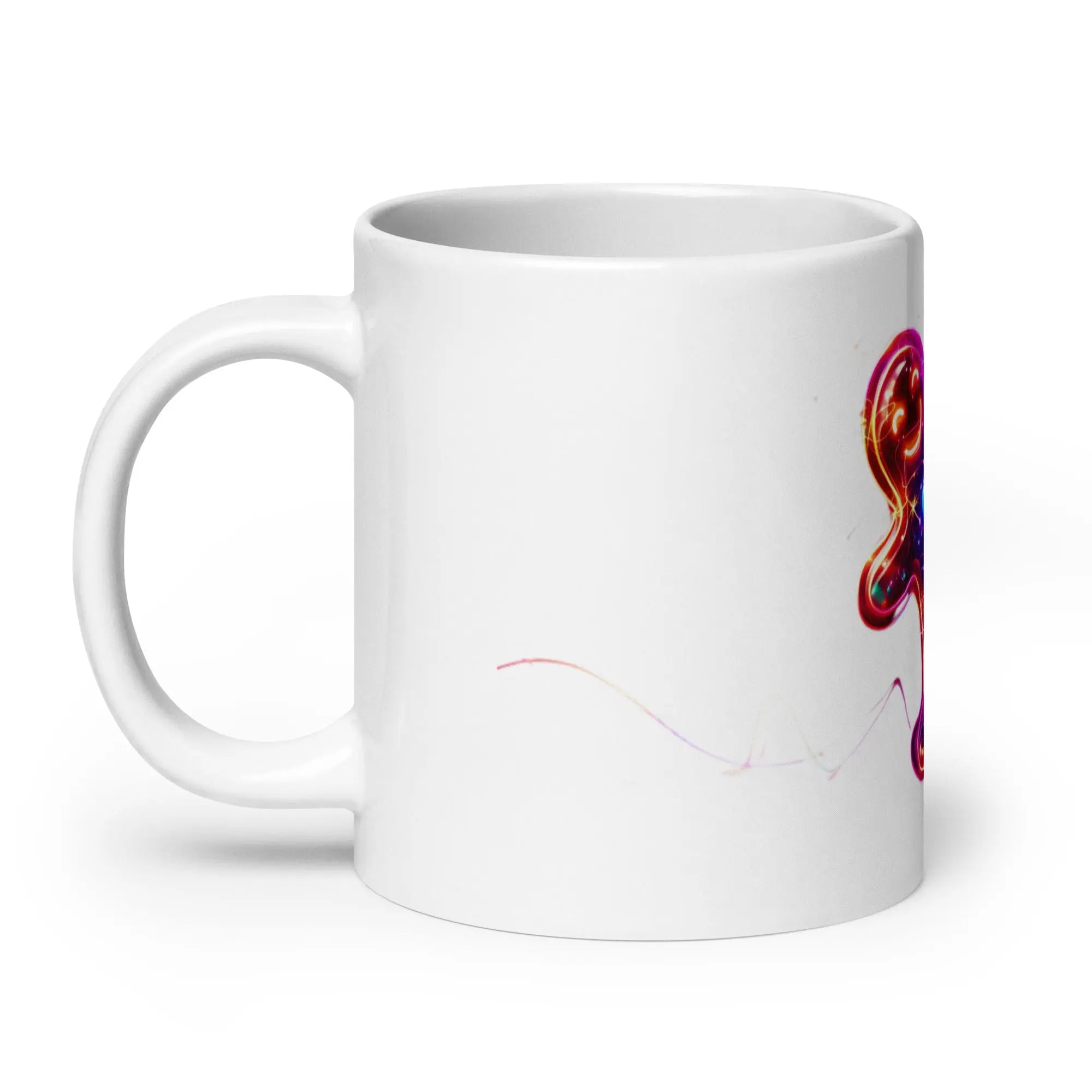 Neon Gingerbread Mug – glänzende Design-Tasse mit leuchtendem Motiv – von Brezno 