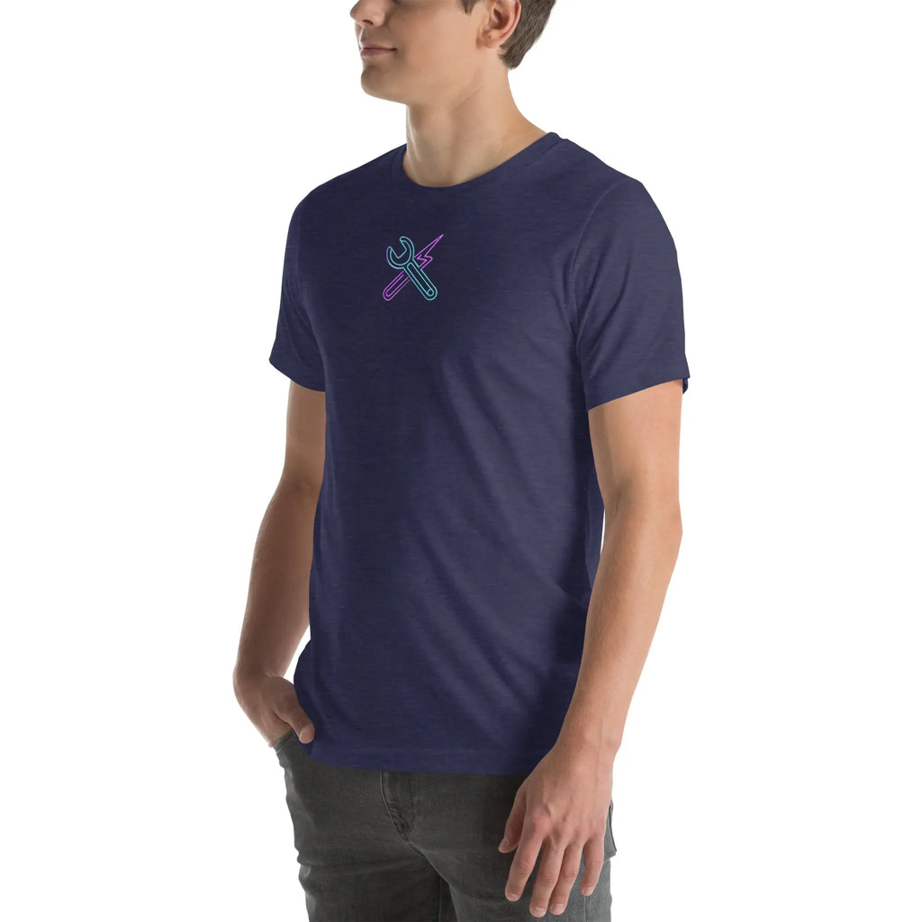 Neon Mechanic Streetwear T-Shirt – Front Icon & Back Art – von Brezno 
