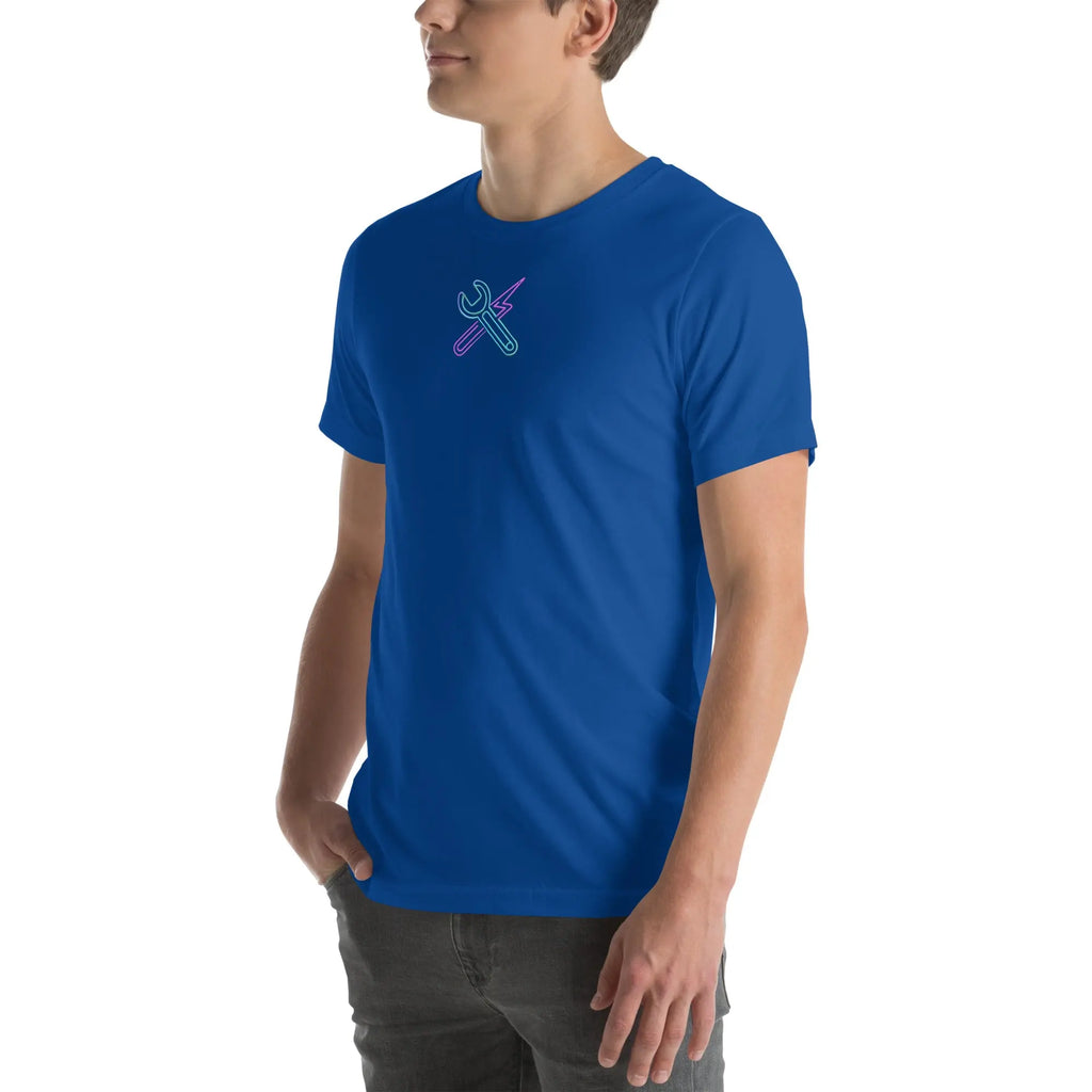 Neon Mechanic Streetwear T-Shirt – Front Icon & Back Art – von Brezno 