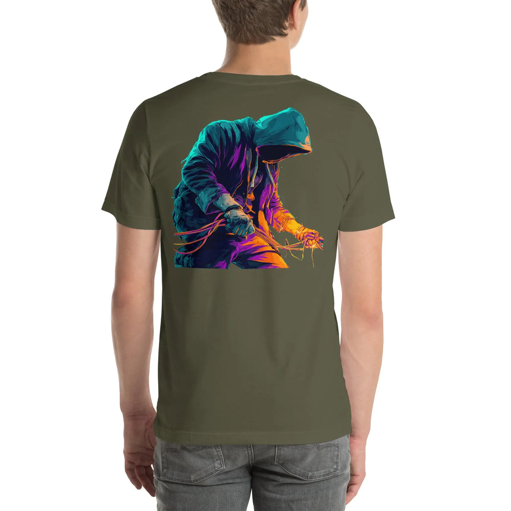 Neon Mechanic Streetwear T-Shirt – Front Icon & Back Art – von Brezno 