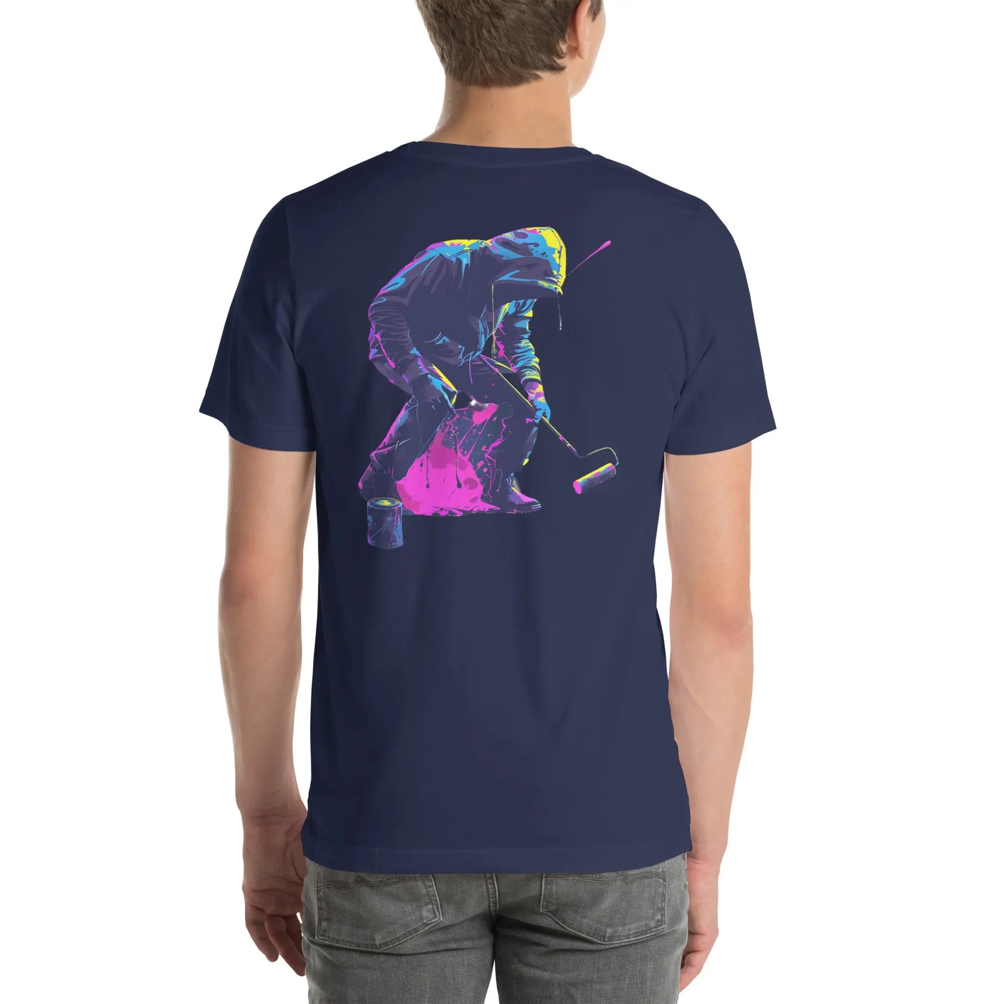Neon Painter Streetwear T-Shirt – Front Icon & Urban Back Print – von Brezno 