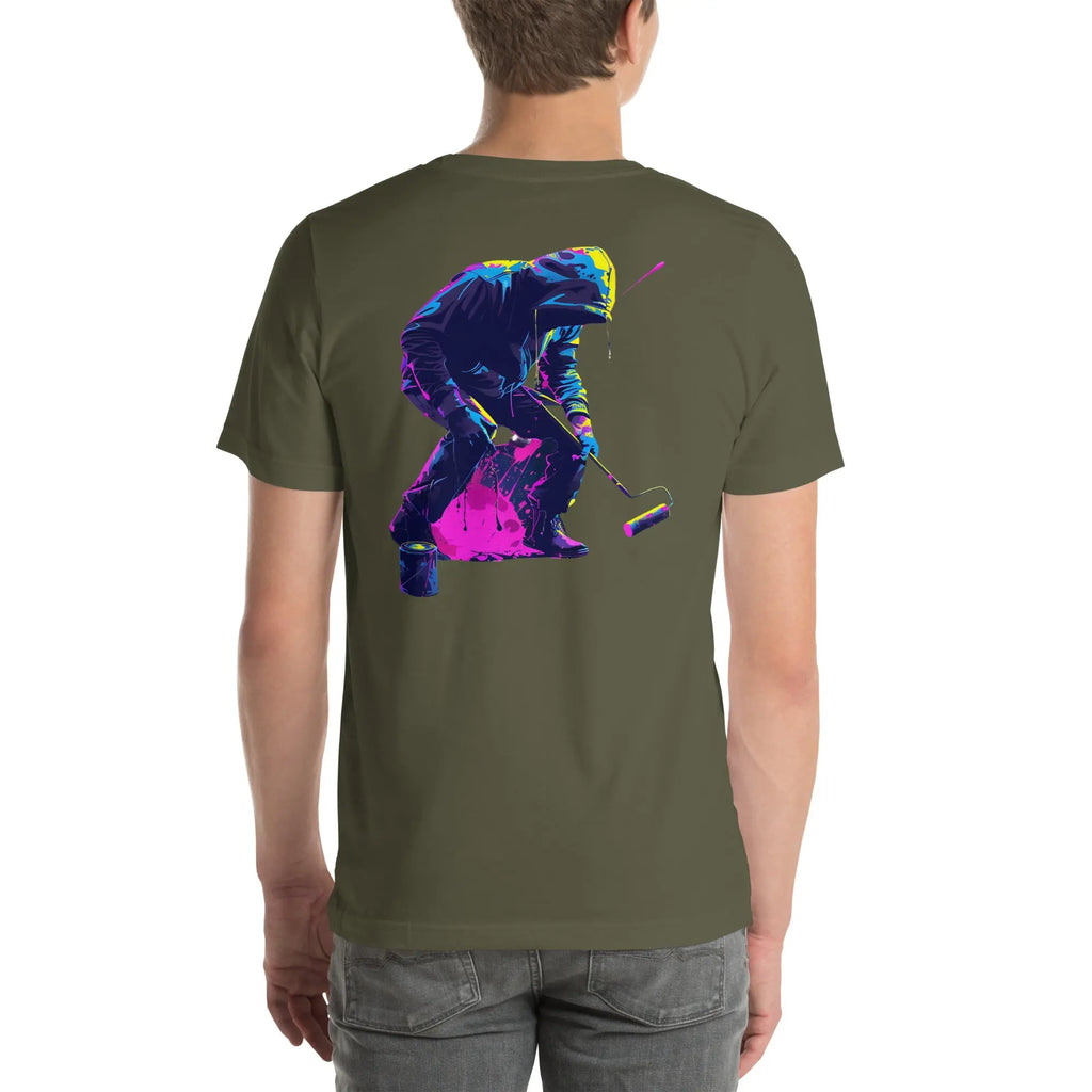 Neon Painter Streetwear T-Shirt – Front Icon & Urban Back Print – von Brezno 