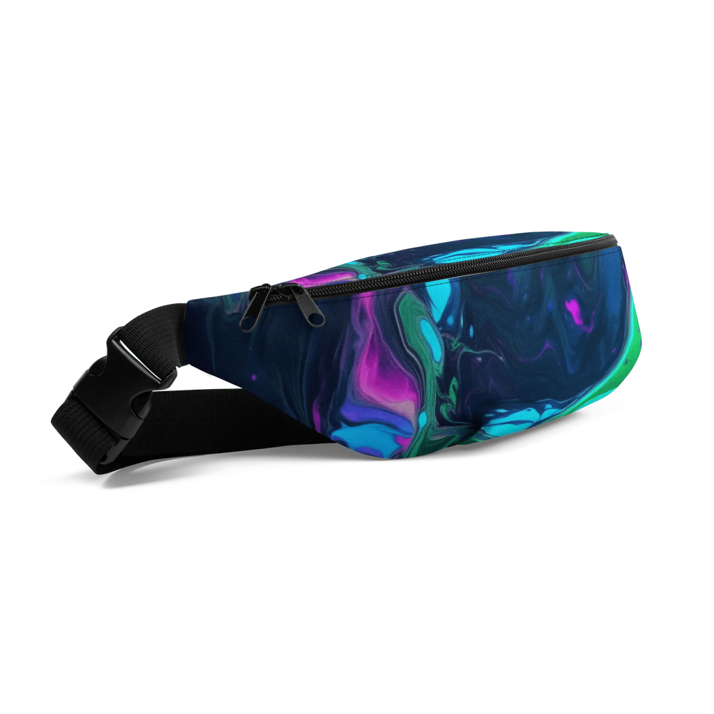 Neon-Wave Gürteltasche mit Allover-Print - Festival Hüfttasche für Streetwear Fans von Brezno 