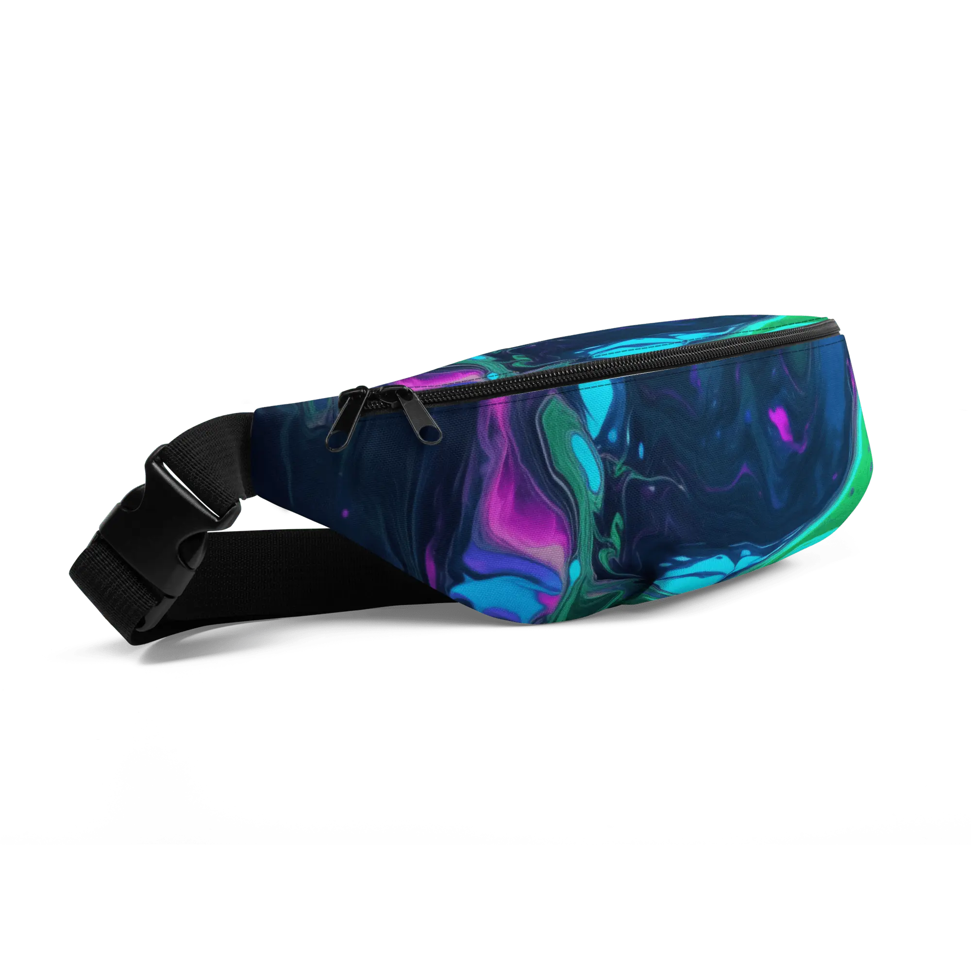 Neon-Wave Gürteltasche mit Allover-Print - Festival Hüfttasche für Streetwear Fans von Brezno 