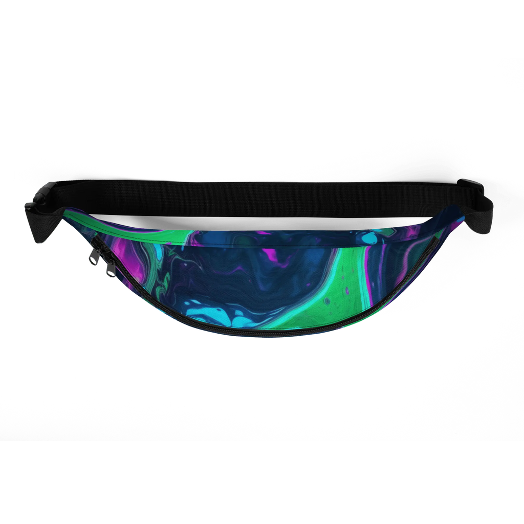 Neon-Wave Gürteltasche mit Allover-Print - Festival Hüfttasche für Streetwear Fans von Brezno 