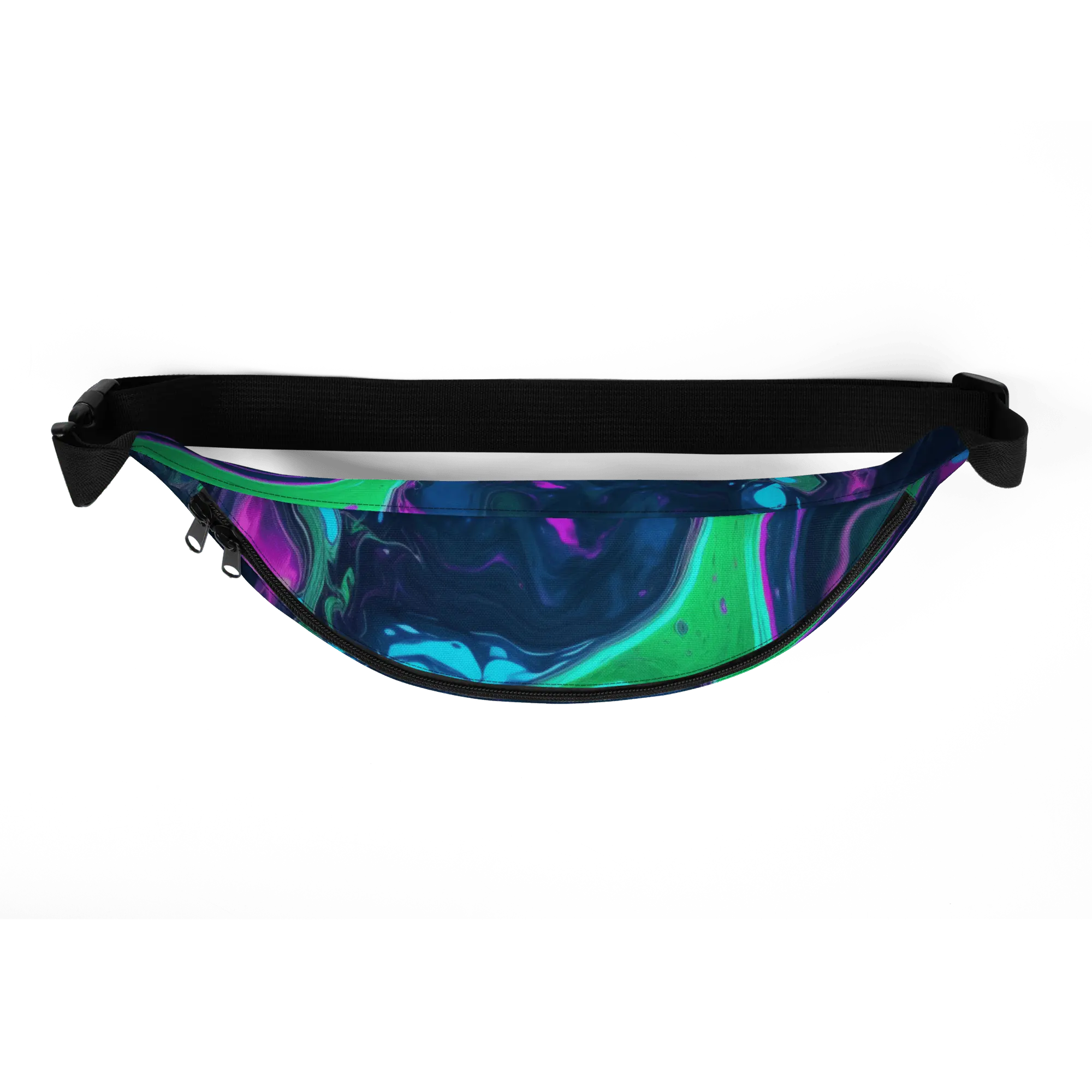 Neon-Wave Gürteltasche mit Allover-Print - Festival Hüfttasche für Streetwear Fans von Brezno 