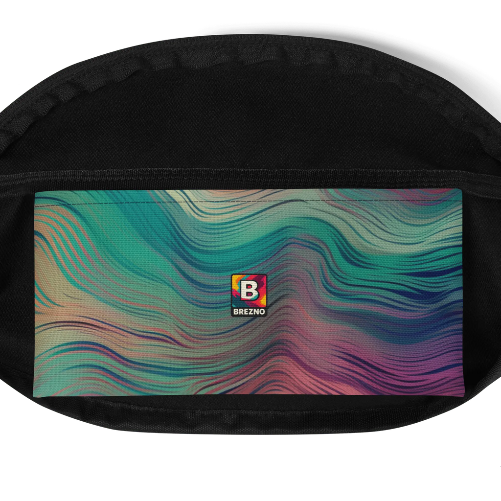 Neon-Wave Gürteltasche mit Allover-Print - Festival Hüfttasche für Streetwear Fans von Brezno 