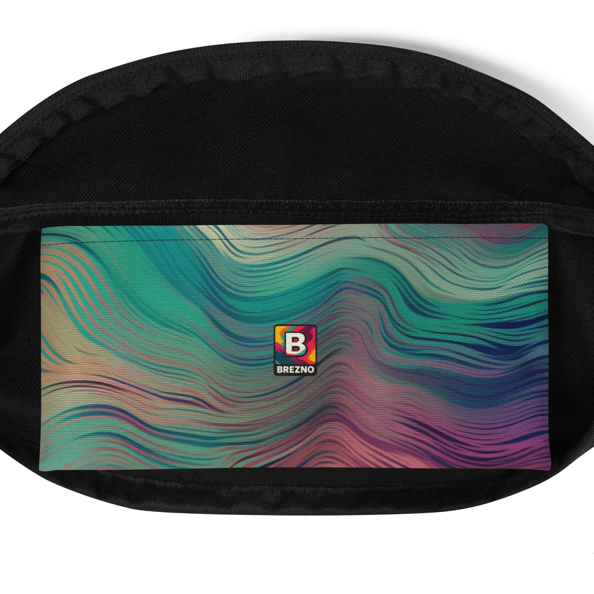 Neon-Wave Gürteltasche mit Allover-Print - Festival Hüfttasche für Streetwear Fans von Brezno 