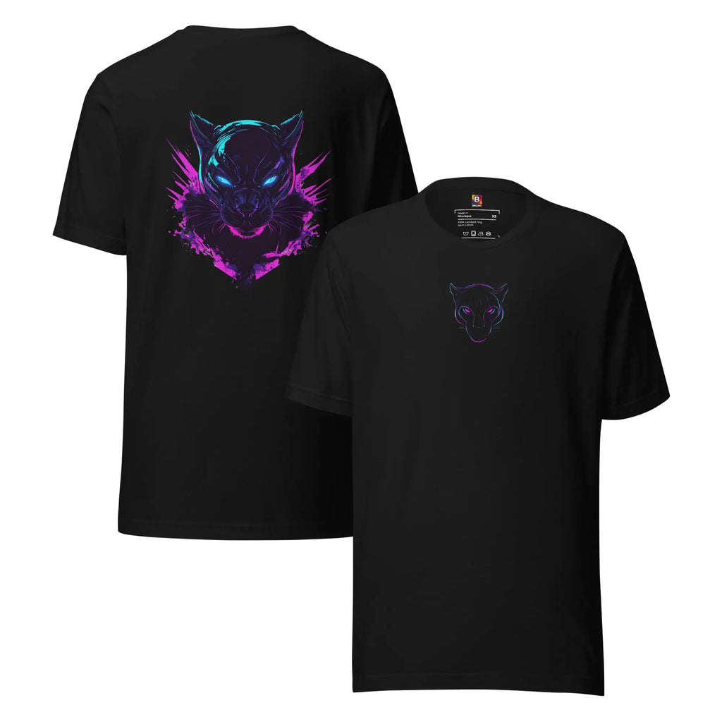 Neon Wolf Streetwear T Shirt mit Front Icon und starkem Backprint von Brezno 