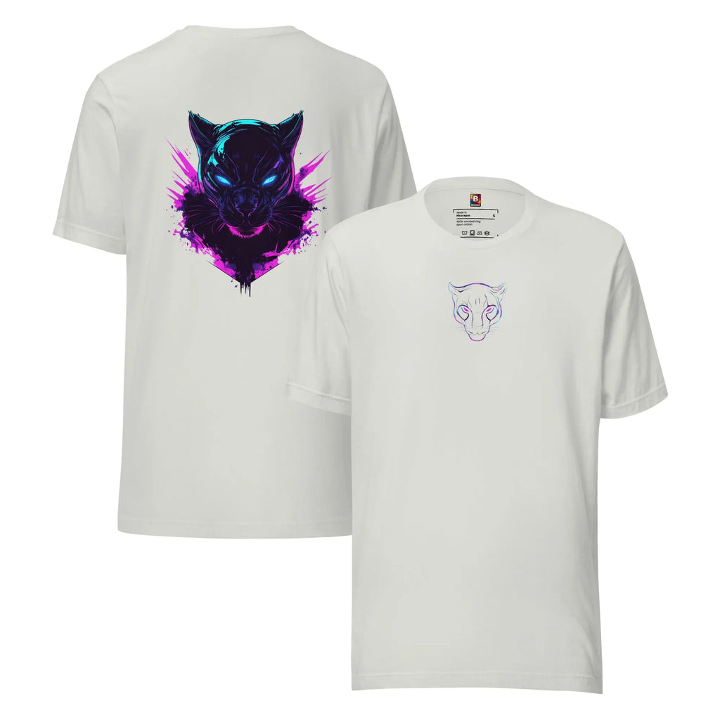 Neon Wolf Streetwear T Shirt mit Front Icon und starkem Backprint von Brezno 